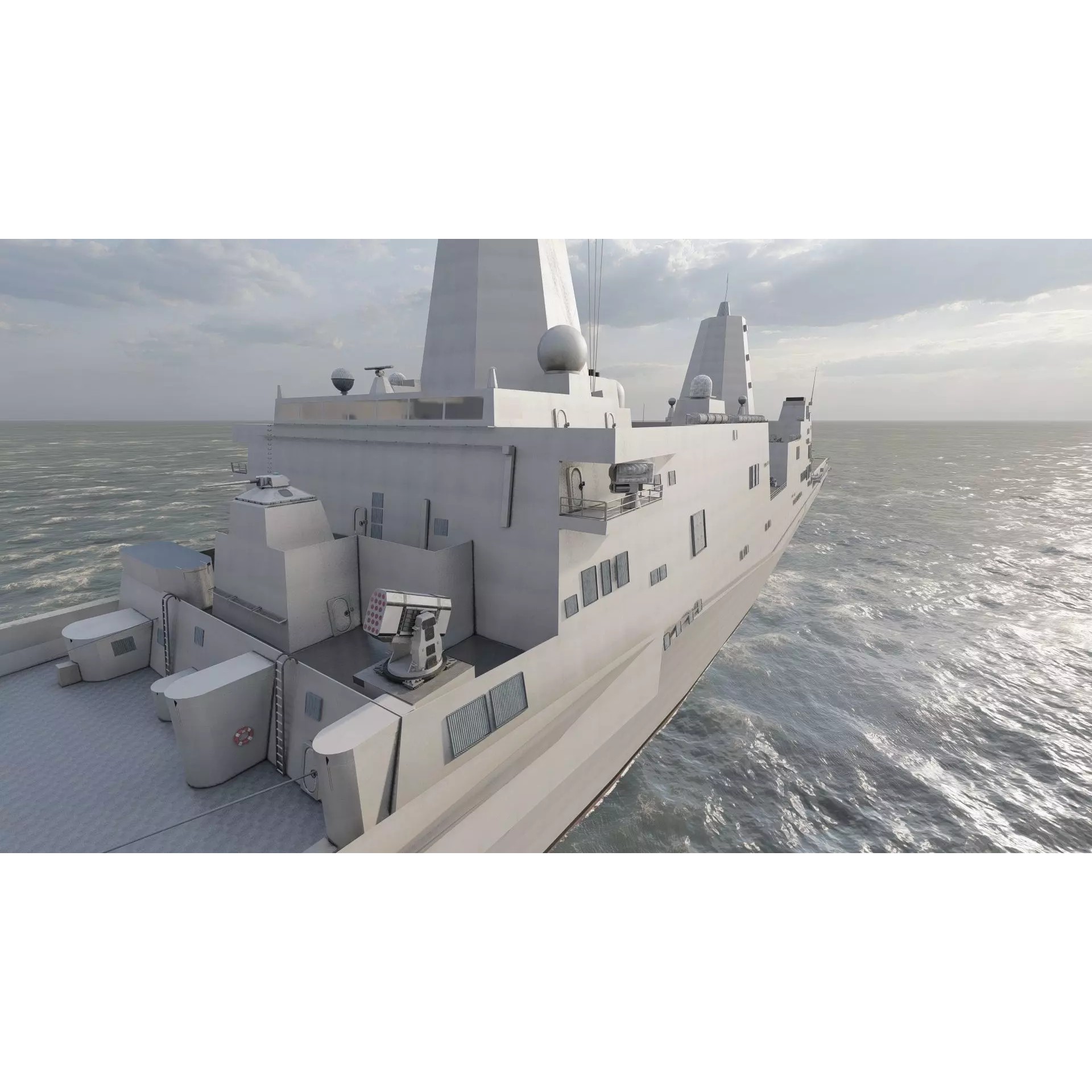 SAN ANTONIO CLASS DESTROYER - Game-Ready 3D Model - View 26