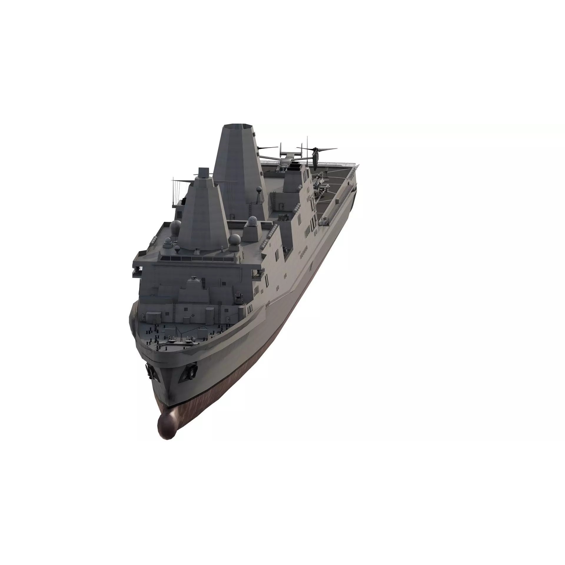 SAN ANTONIO CLASS DESTROYER - Game-Ready 3D Model - View 3