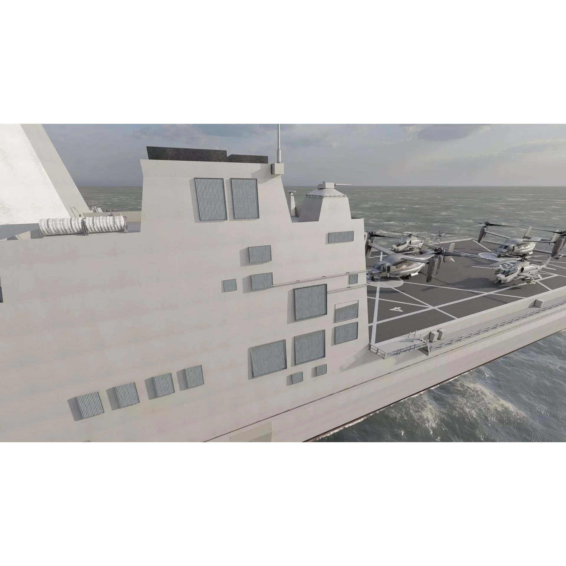 SAN ANTONIO CLASS DESTROYER - Game-Ready 3D Model - View 34