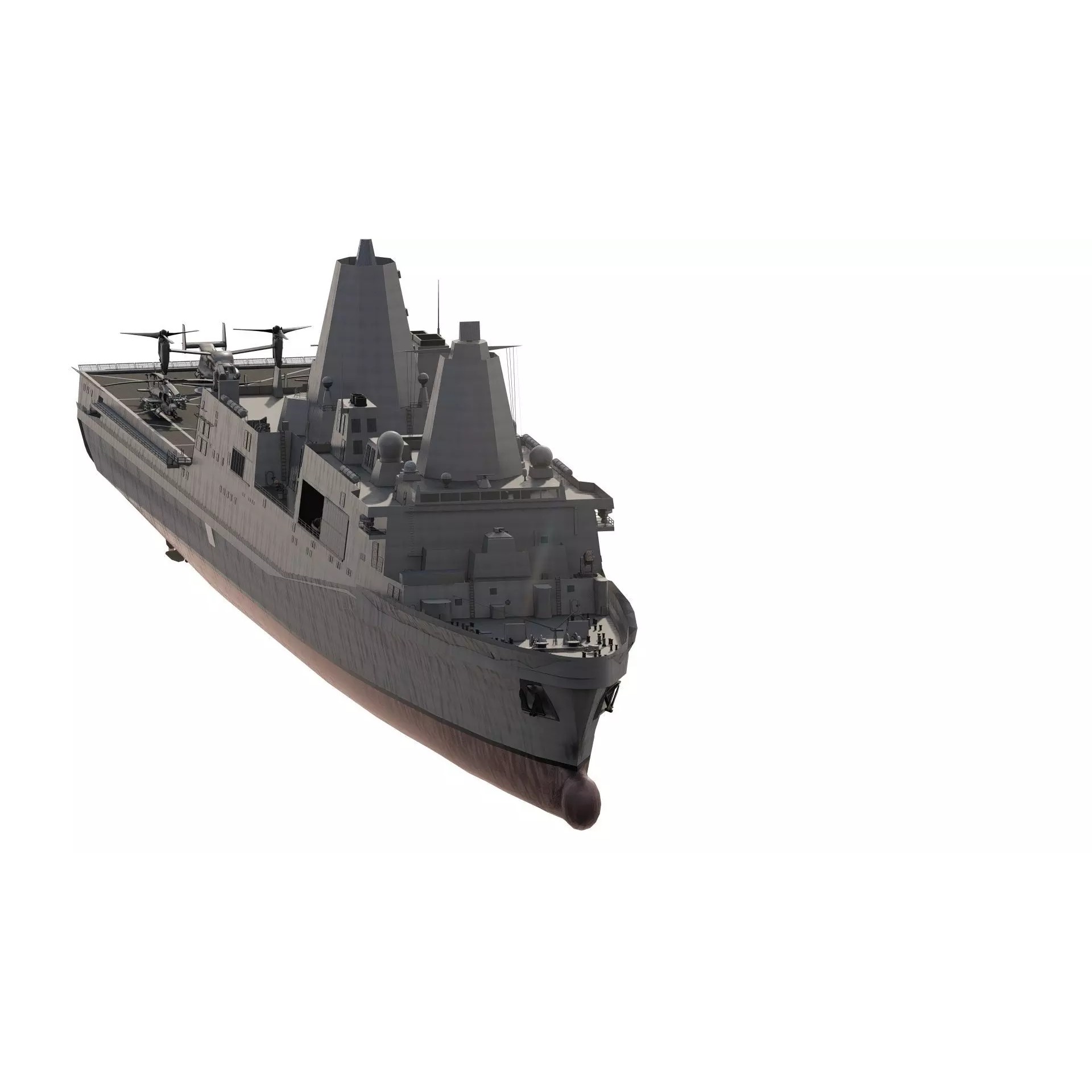 SAN ANTONIO CLASS DESTROYER - Game-Ready 3D Model - View 4