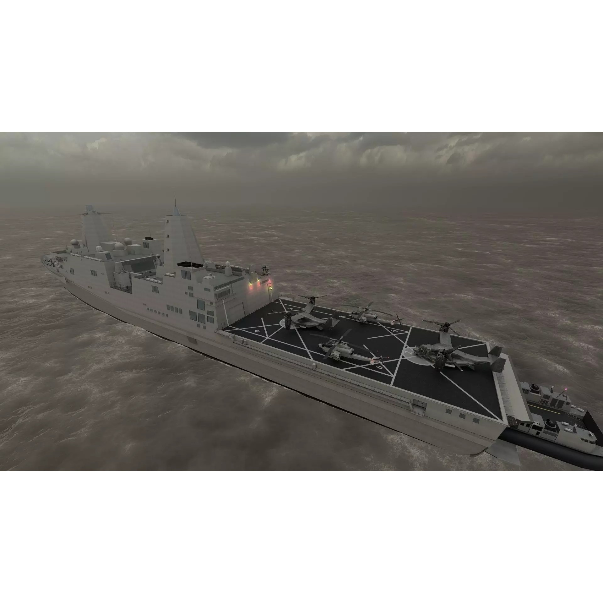 SAN ANTONIO CLASS DESTROYER - Game-Ready 3D Model - View 43
