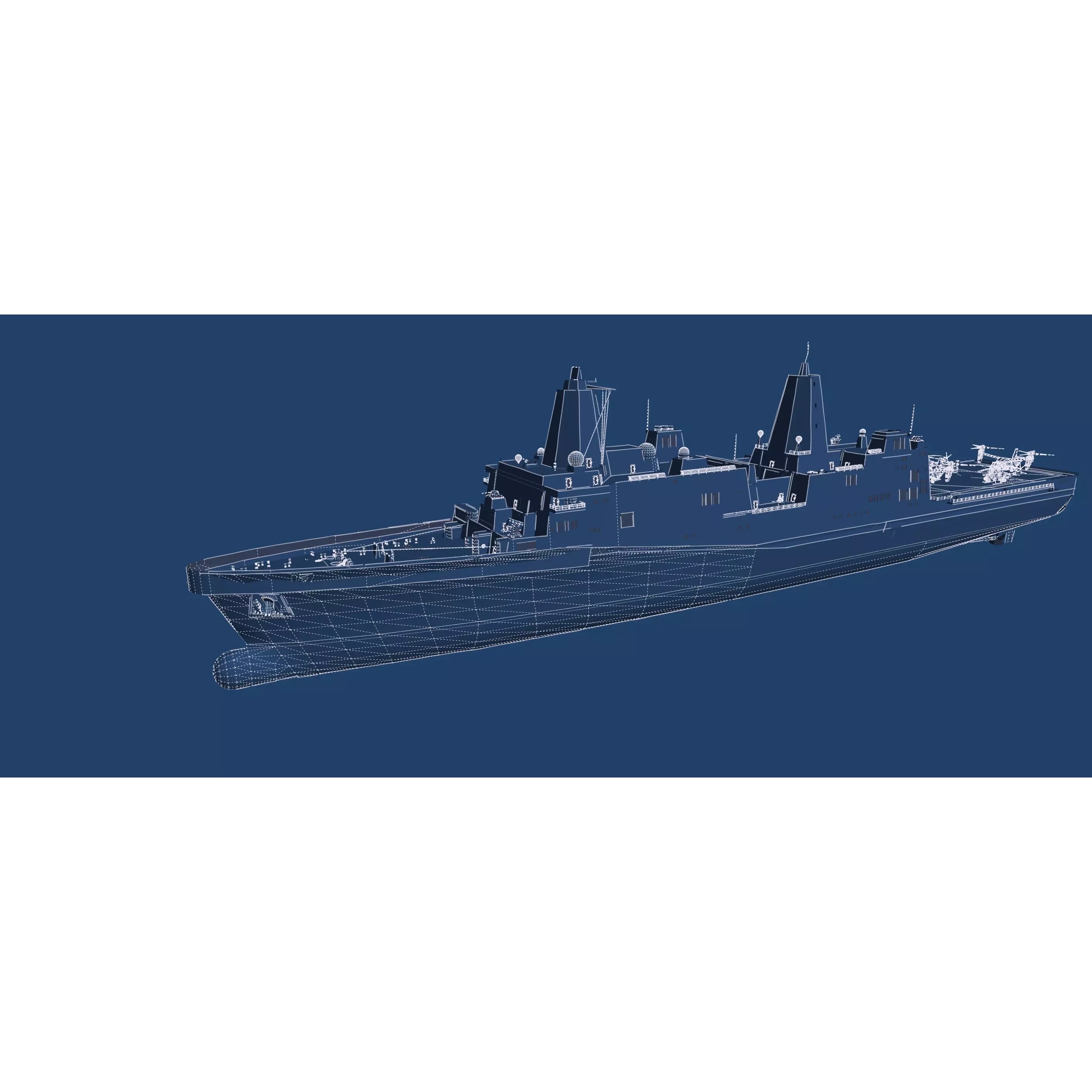 SAN ANTONIO CLASS DESTROYER - Game-Ready 3D Model - View 51