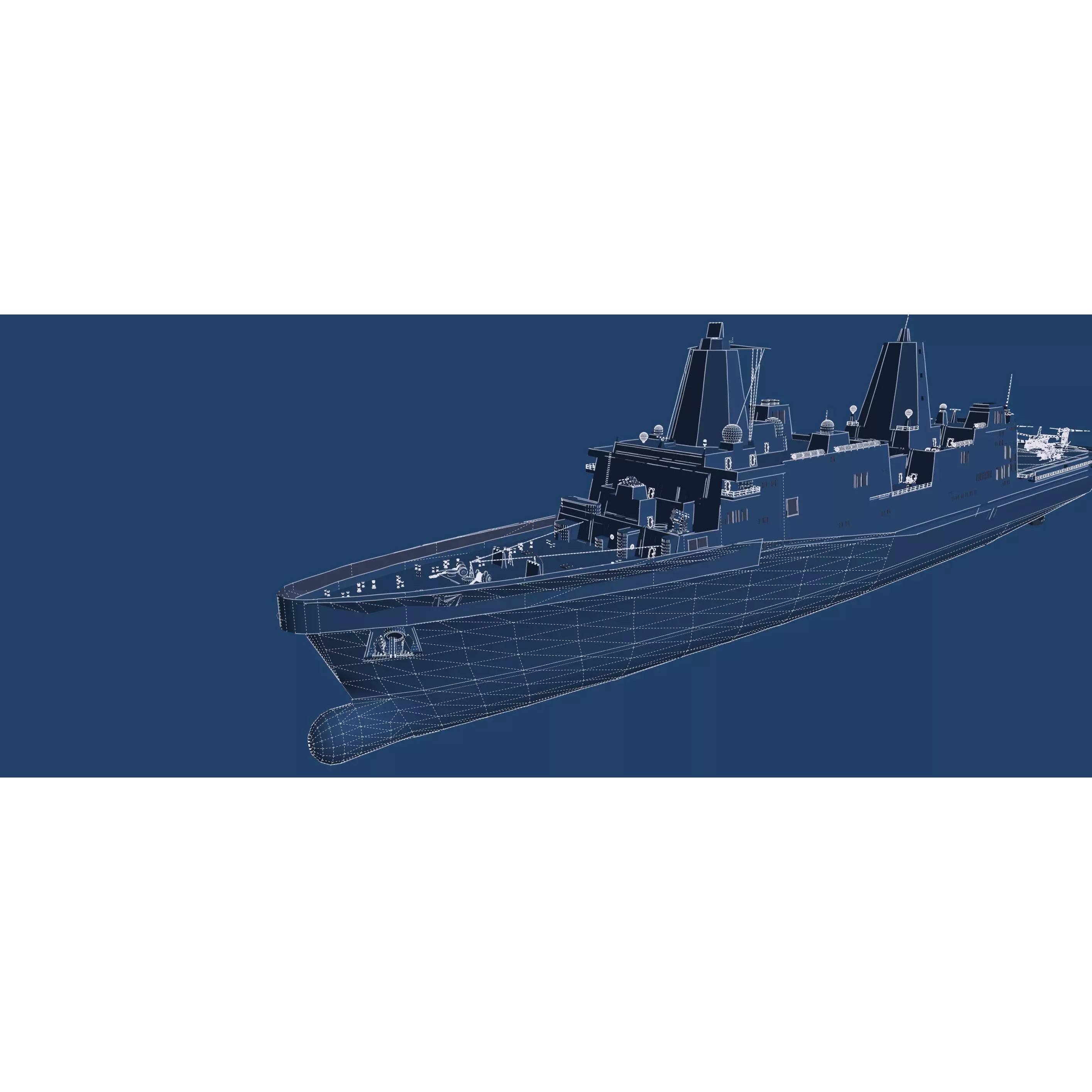 SAN ANTONIO CLASS DESTROYER - Game-Ready 3D Model - View 52