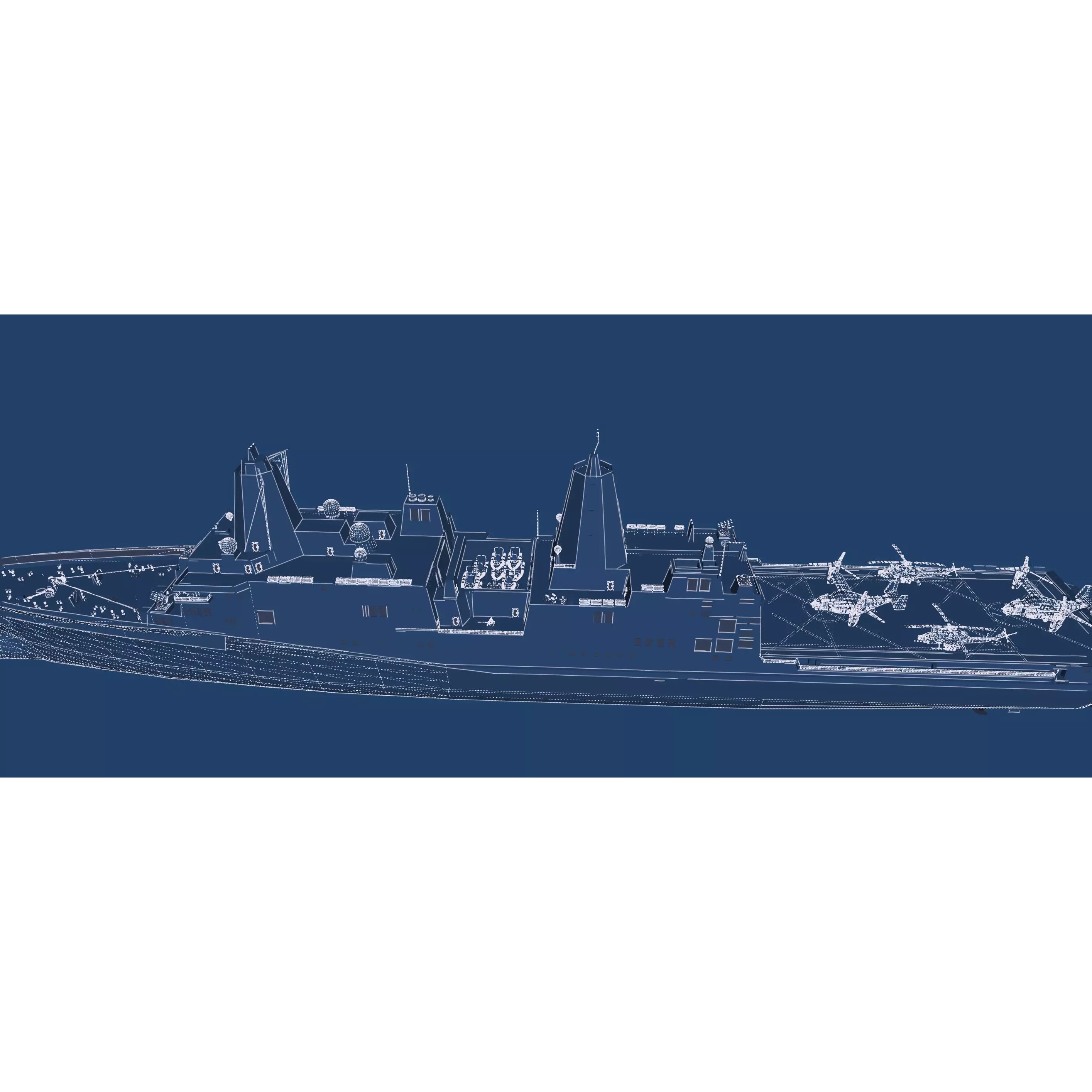 SAN ANTONIO CLASS DESTROYER - Game-Ready 3D Model - View 53