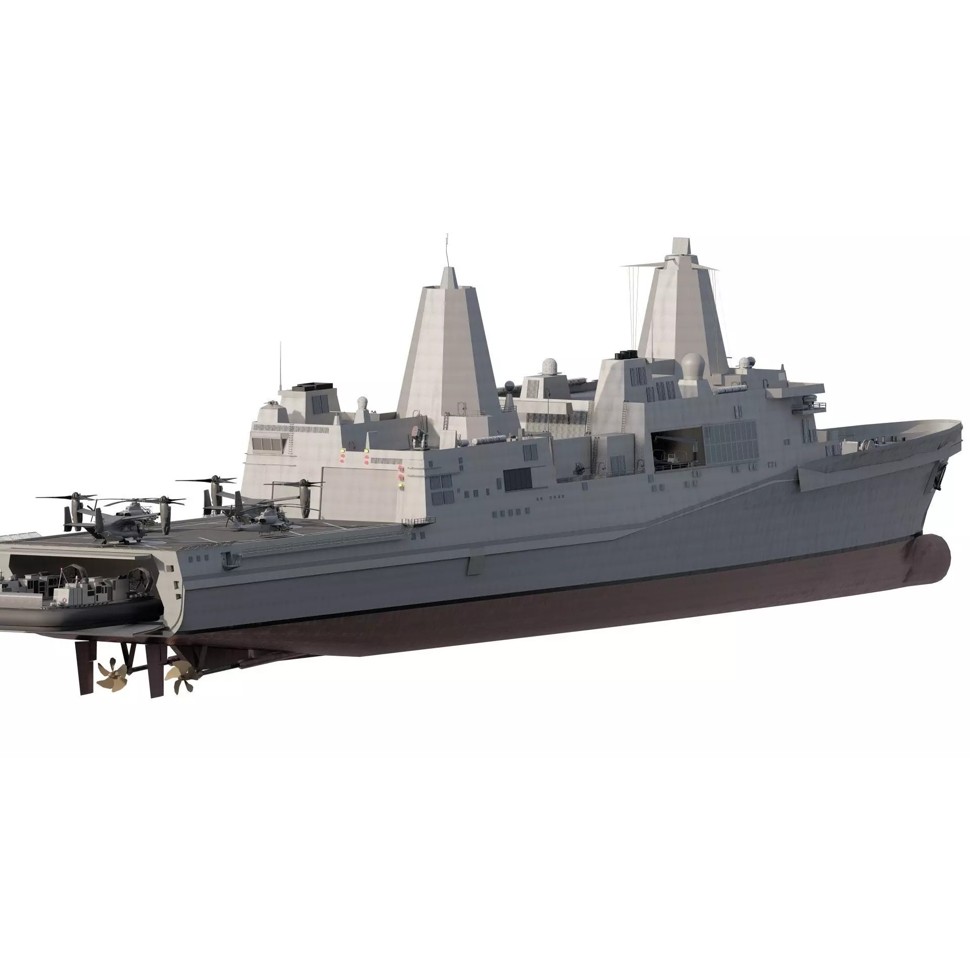 SAN ANTONIO CLASS DESTROYER - Game-Ready 3D Model - View 6