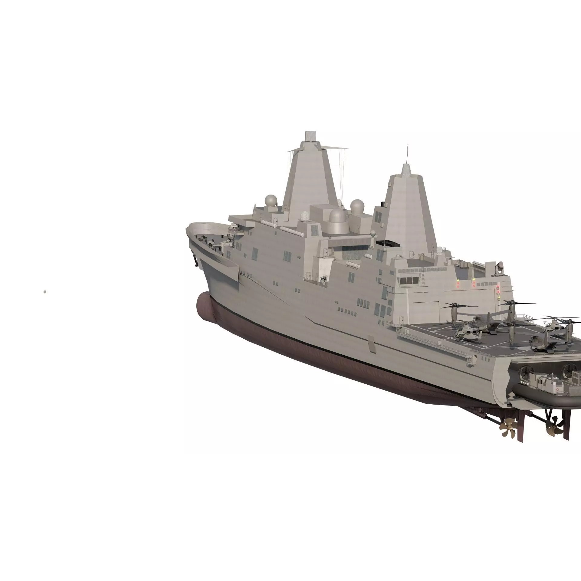 SAN ANTONIO CLASS DESTROYER - Game-Ready 3D Model - View 8