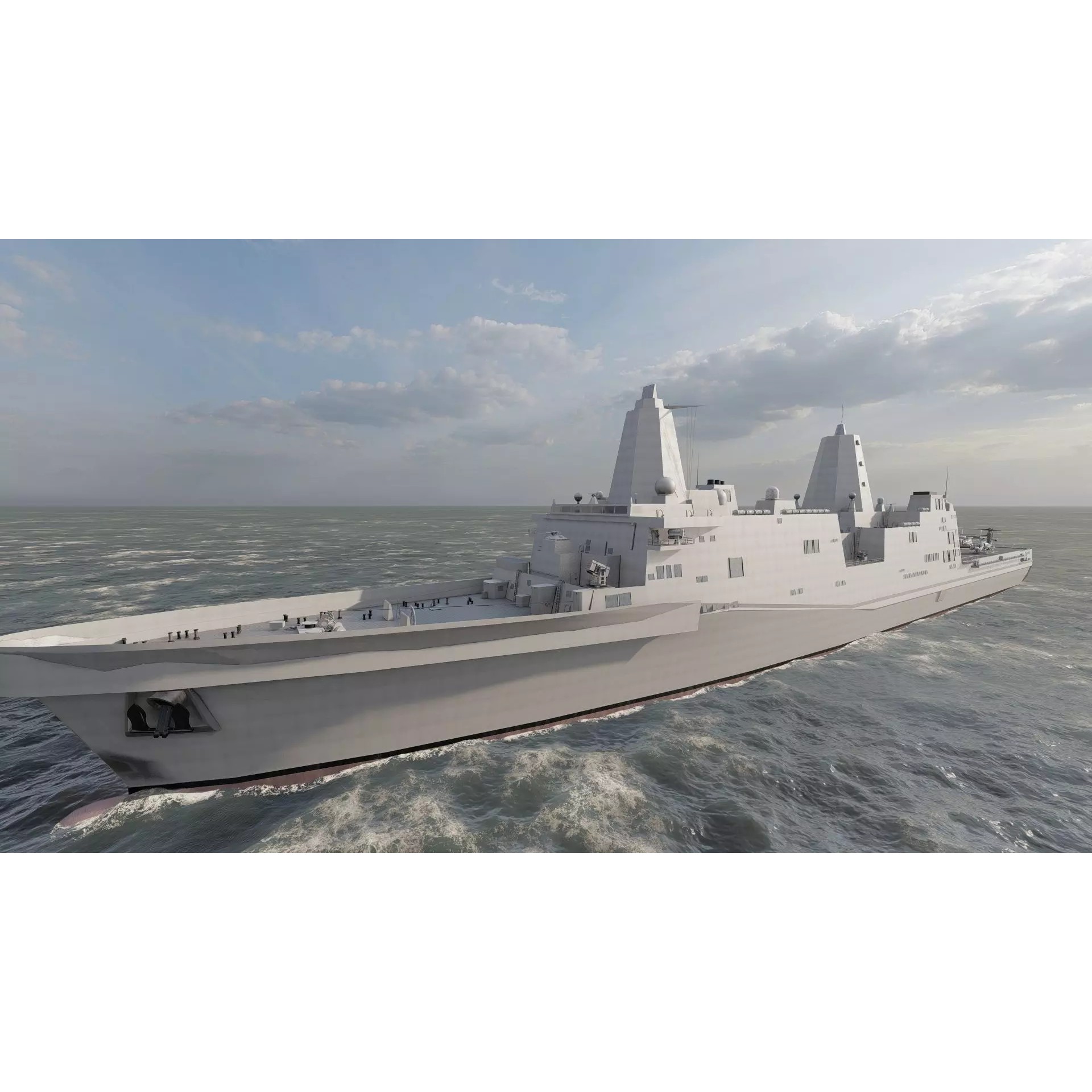 SAN ANTONIO CLASS DESTROYER - Game-Ready 3D Model - View 9