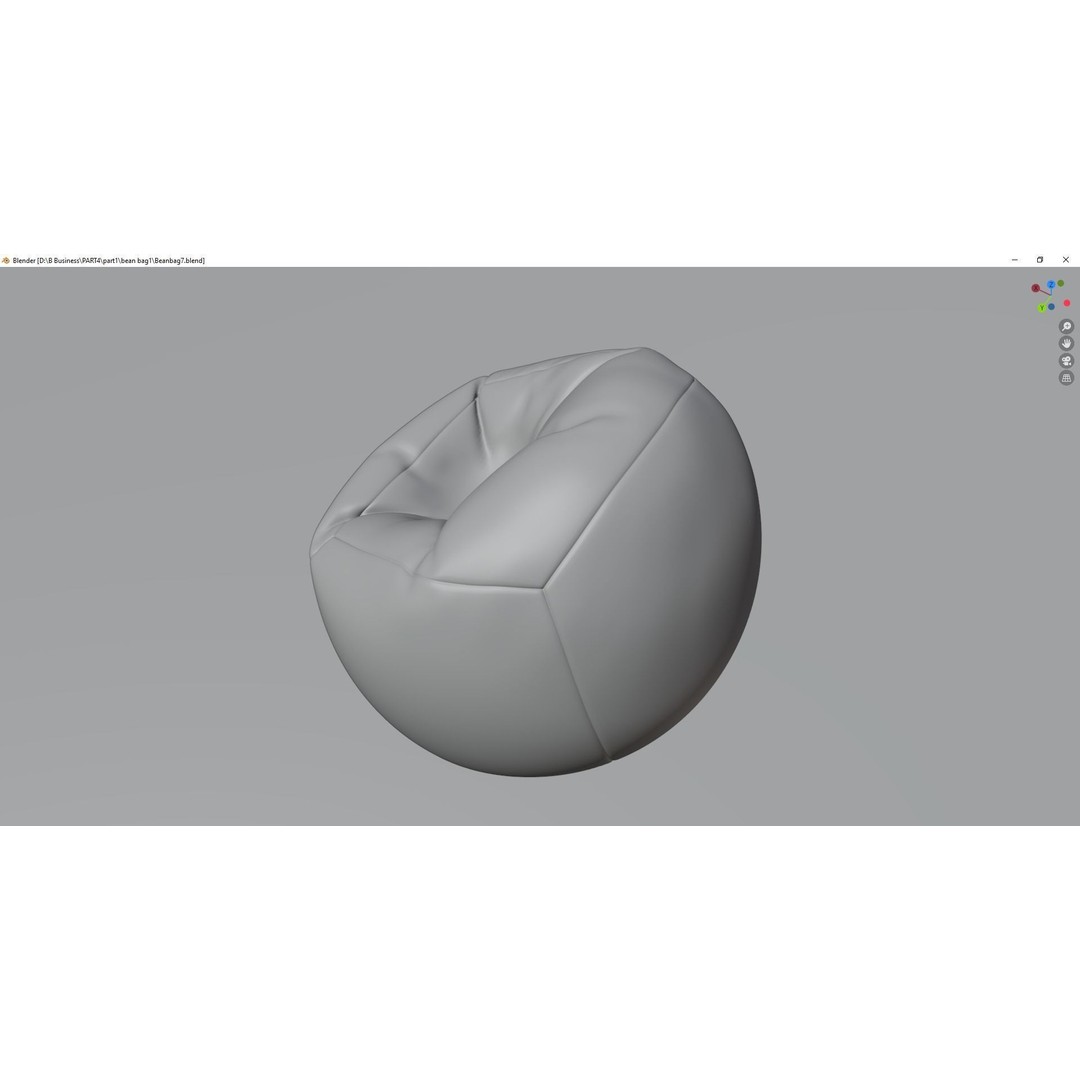 Beanbag 3D Model – Checkered Design with Textures, FBX, Blender - View 14