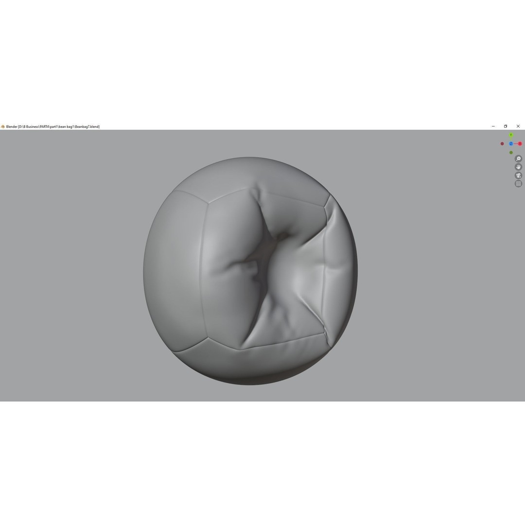 Beanbag 3D Model – Checkered Design with Textures, FBX, Blender - View 15