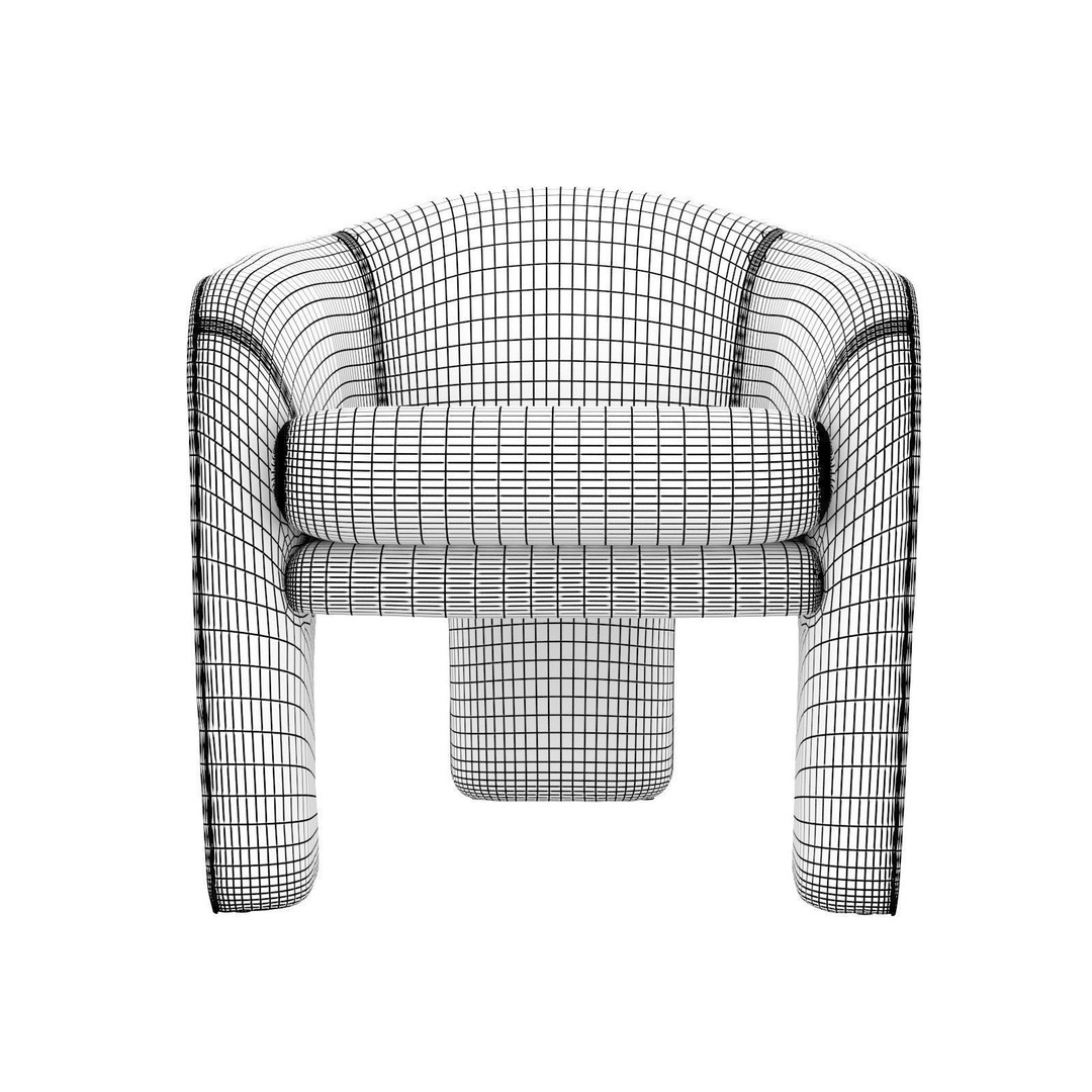 Club Chair 3D Model – Mid-Century Design, PBR Textures, FBX