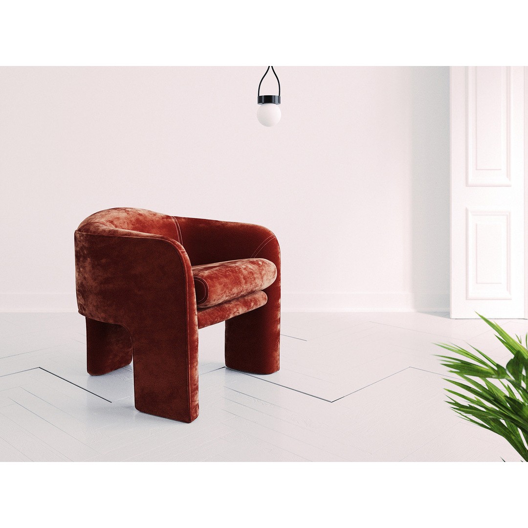 Club Chair 3D Model – Mid-Century Design, PBR Textures, FBX - View 3