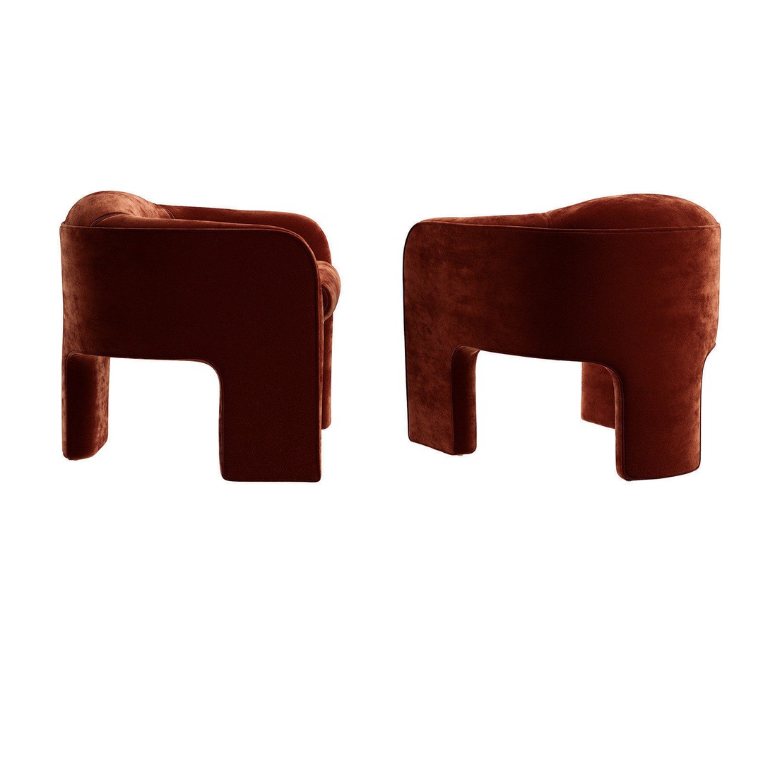 Club Chair 3D Model – Mid-Century Design, PBR Textures, FBX - View 4