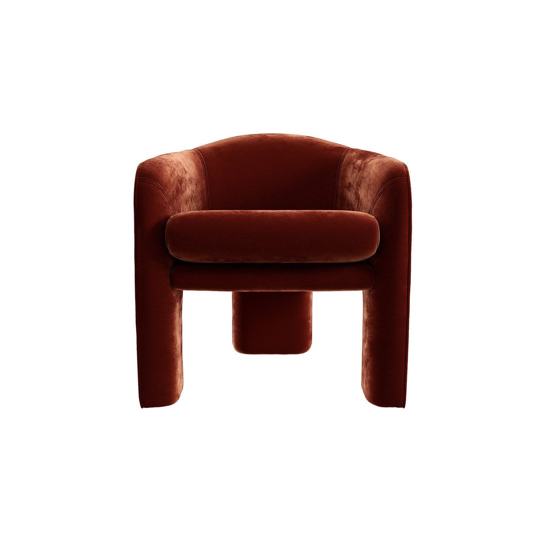 Club Chair 3D Model – Mid-Century Design, PBR Textures, FBX - View 5