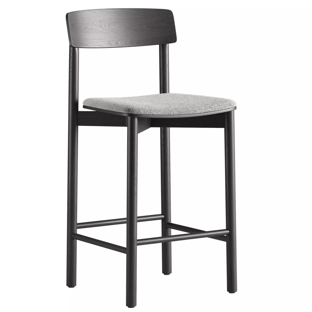 Kelton Semi Barstool 3D Model – Modern Upholstered Chair, OBJ, FBX - View 4