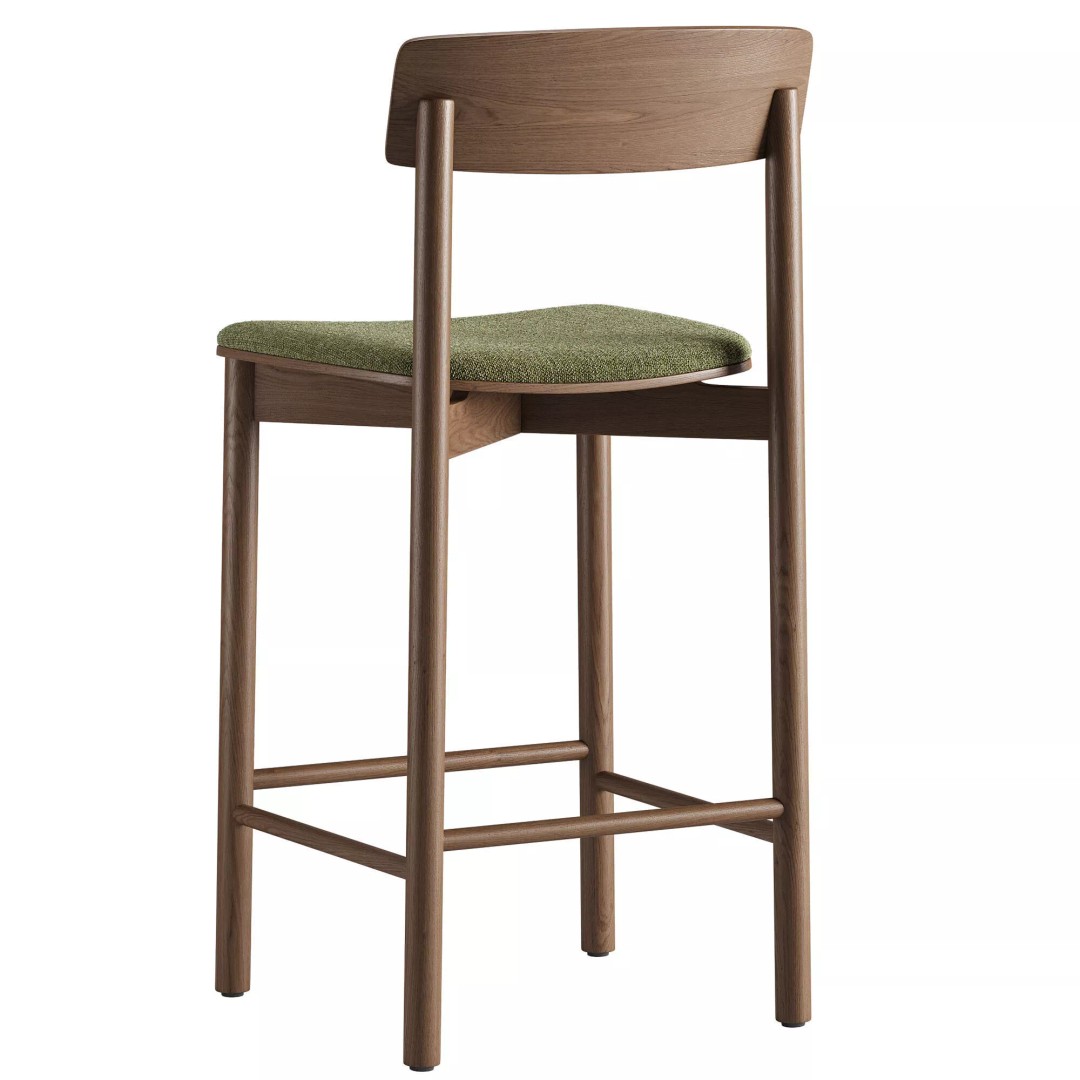 Kelton Semi Barstool 3D Model – Modern Upholstered Chair, OBJ, FBX - View 6
