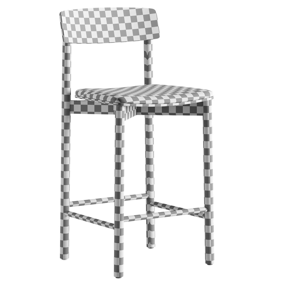 Kelton Semi Barstool 3D Model – Modern Upholstered Chair, OBJ, FBX - View 8