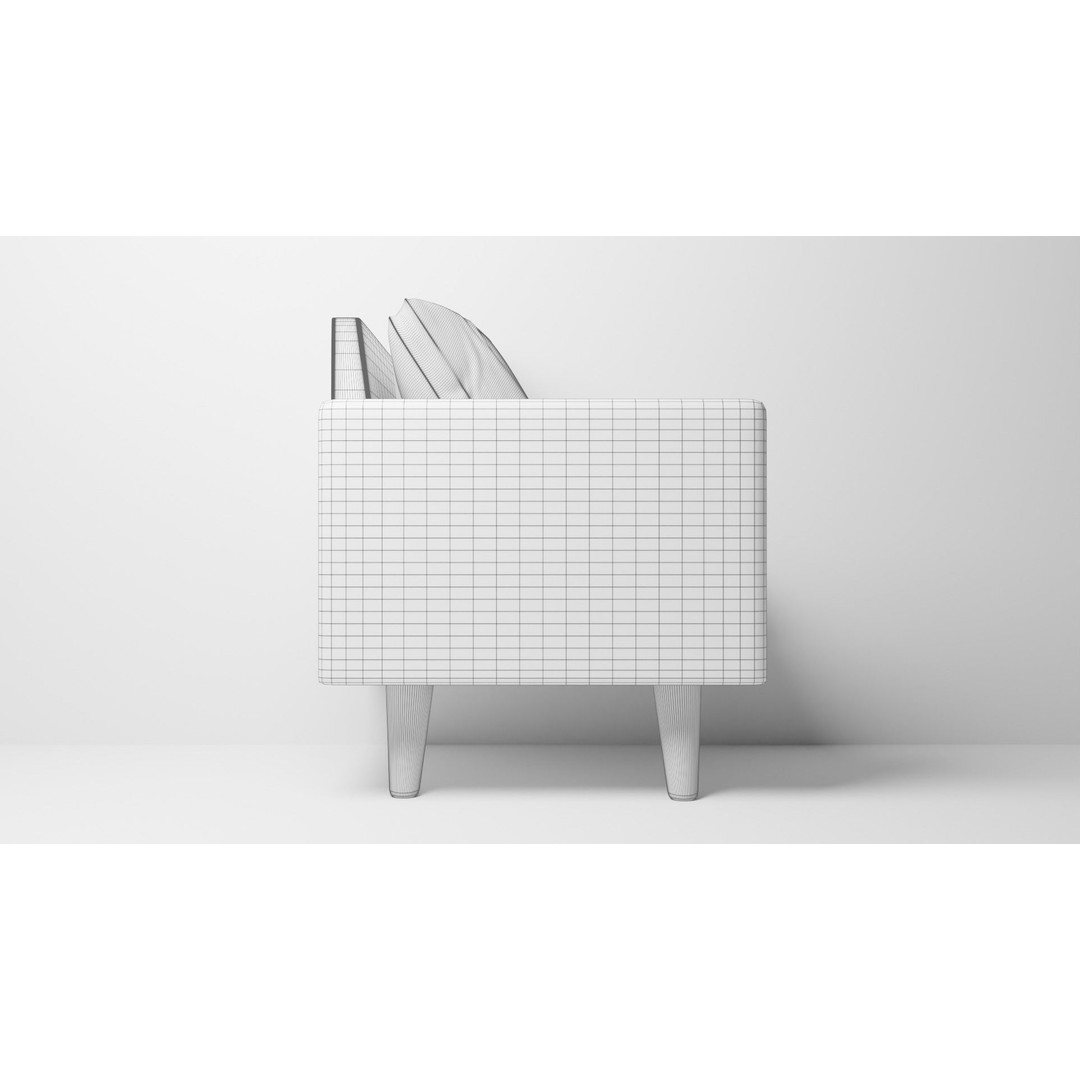 Mid-Century Modern Armchair 3D Model – High Poly PBR Asset, FBX - View 11