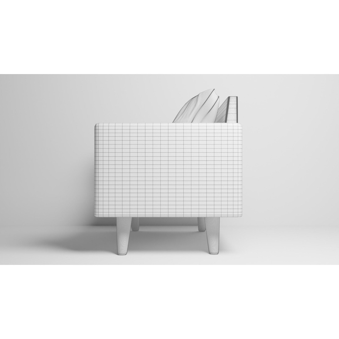 Mid-Century Modern Armchair 3D Model – High Poly PBR Asset, FBX - View 12