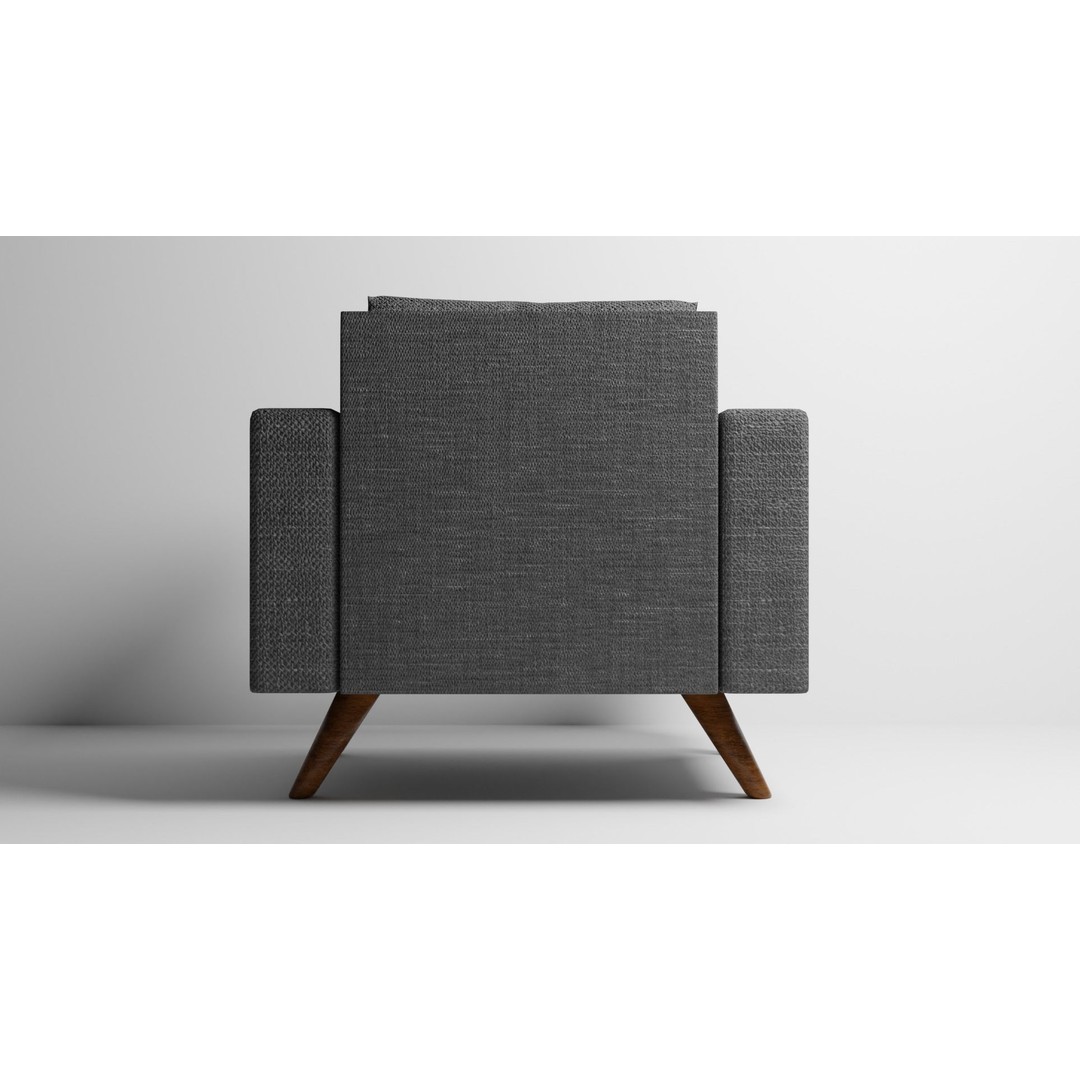 Mid-Century Modern Armchair 3D Model – High Poly PBR Asset, FBX - View 7