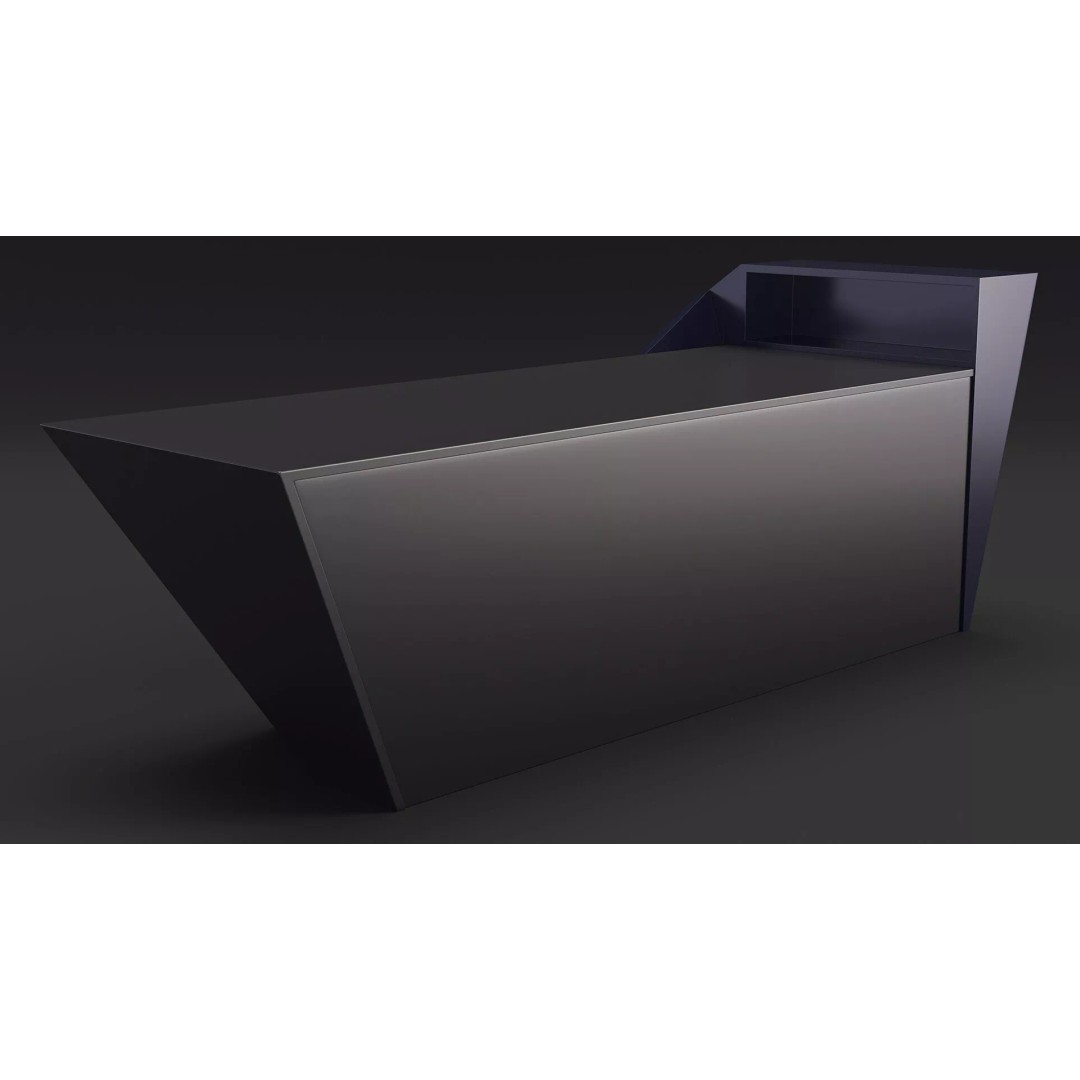 High Tech Reception Desk 3D Model – Modern Office Furniture, PBR Textures - View 10