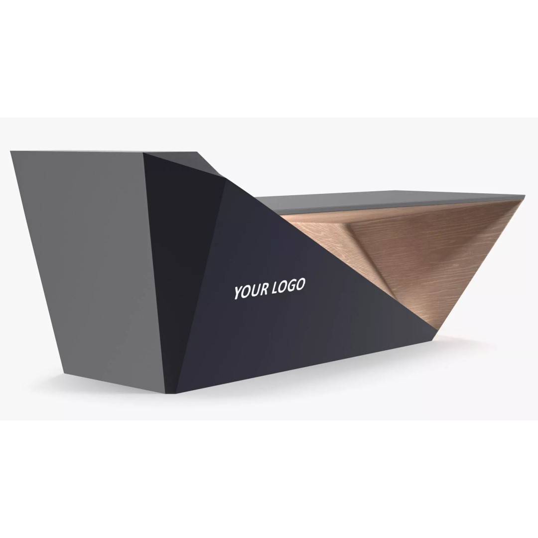 High Tech Reception Desk 3D Model – Modern Office Furniture, PBR Textures - View 11