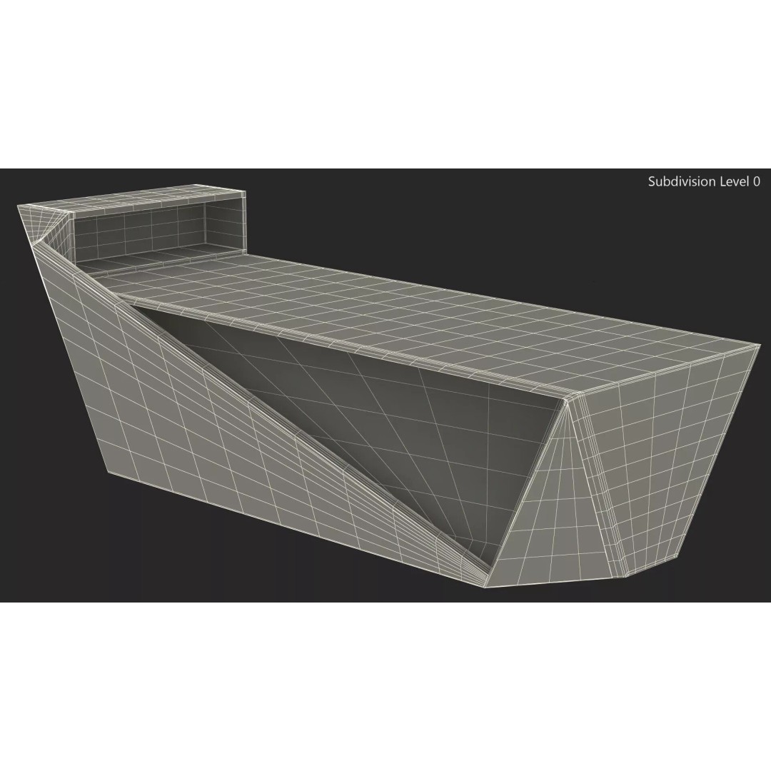High Tech Reception Desk 3D Model – Modern Office Furniture, PBR Textures - View 18