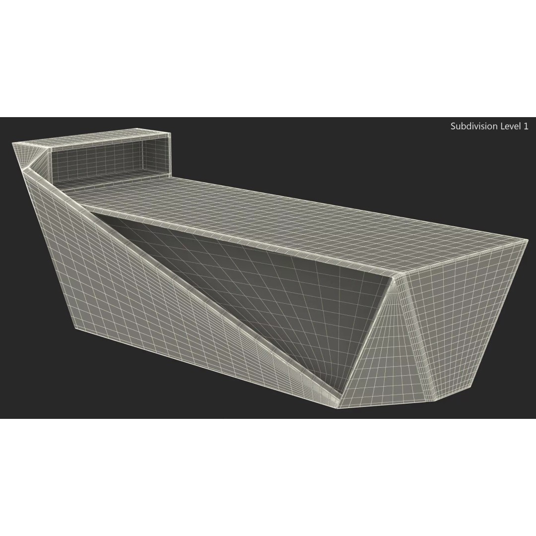 High Tech Reception Desk 3D Model – Modern Office Furniture, PBR Textures - View 19