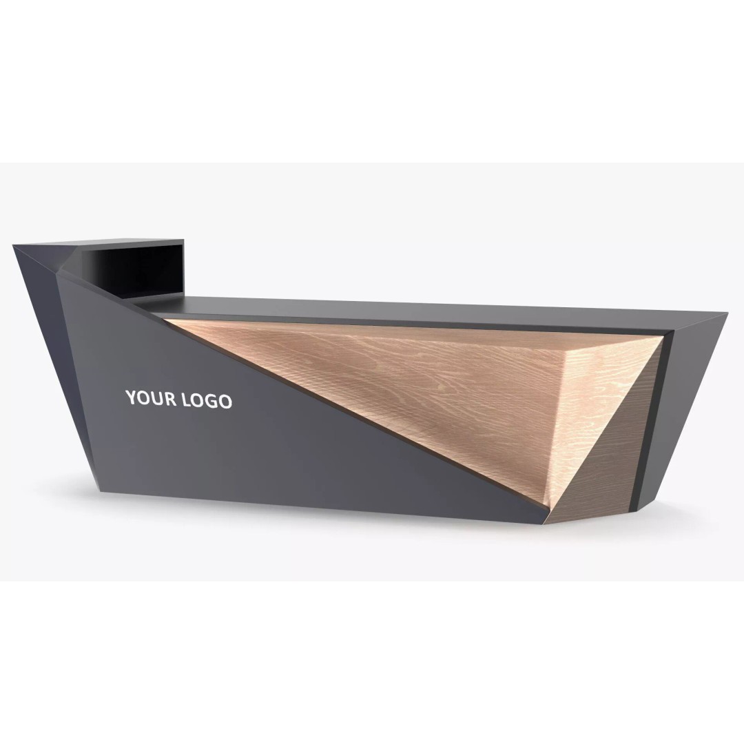 High Tech Reception Desk 3D Model – Modern Office Furniture, PBR Textures - View 2