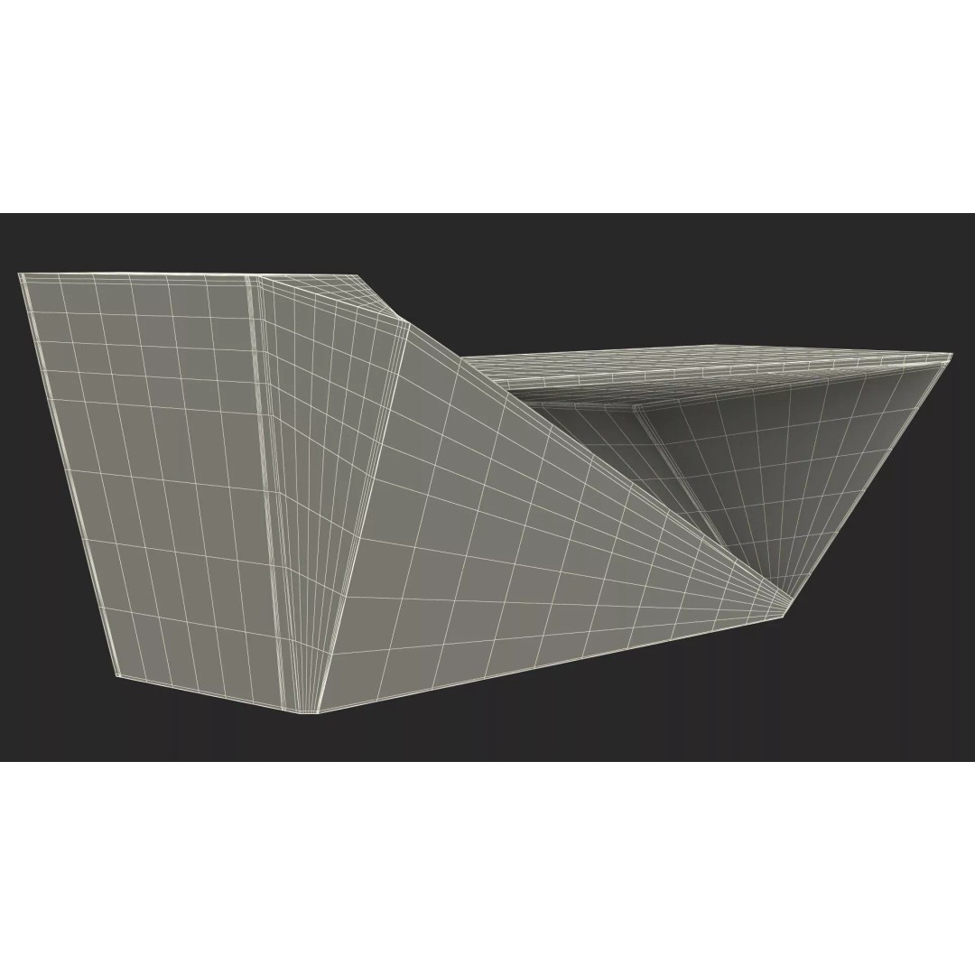 High Tech Reception Desk 3D Model – Modern Office Furniture, PBR Textures - View 23