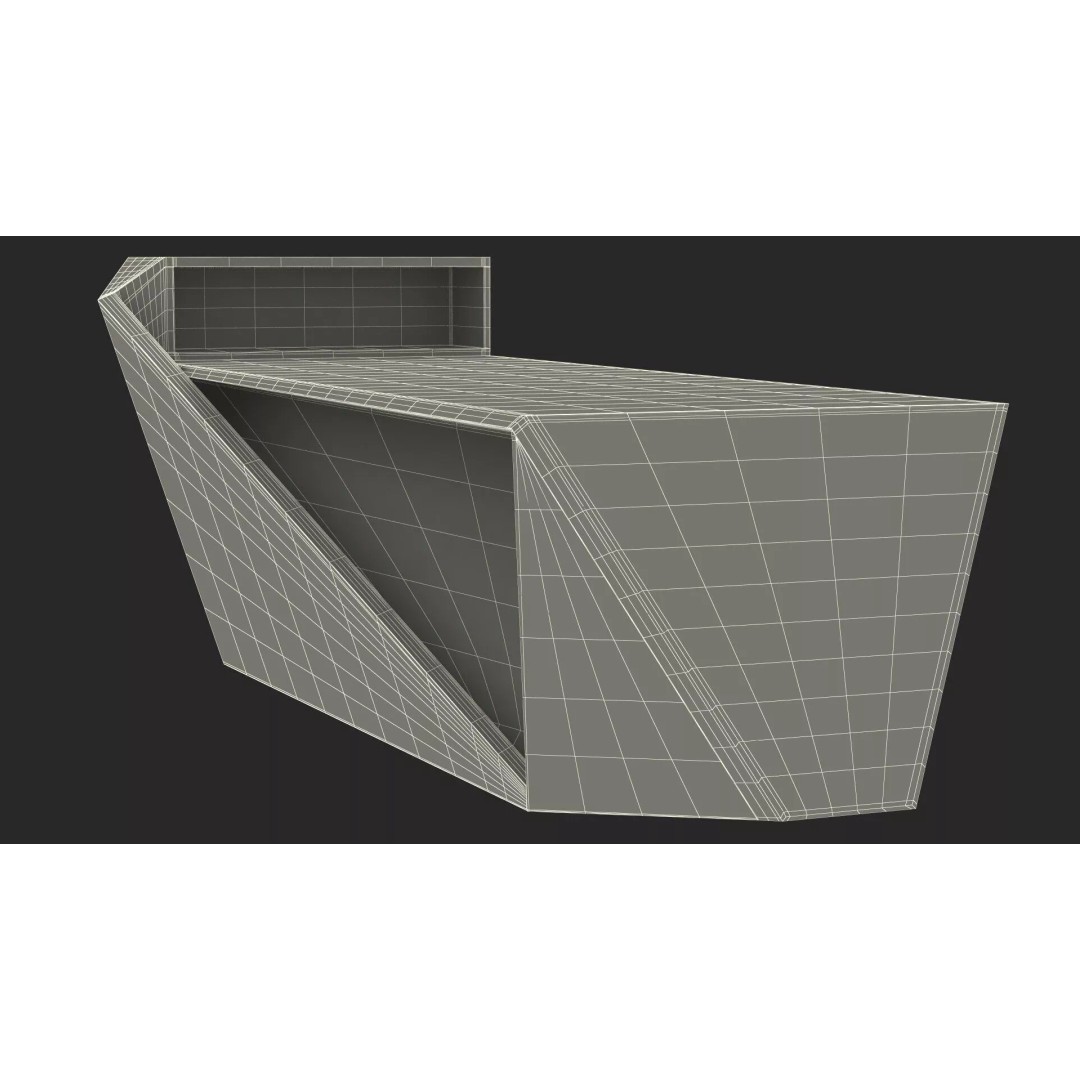 High Tech Reception Desk 3D Model – Modern Office Furniture, PBR Textures - View 25