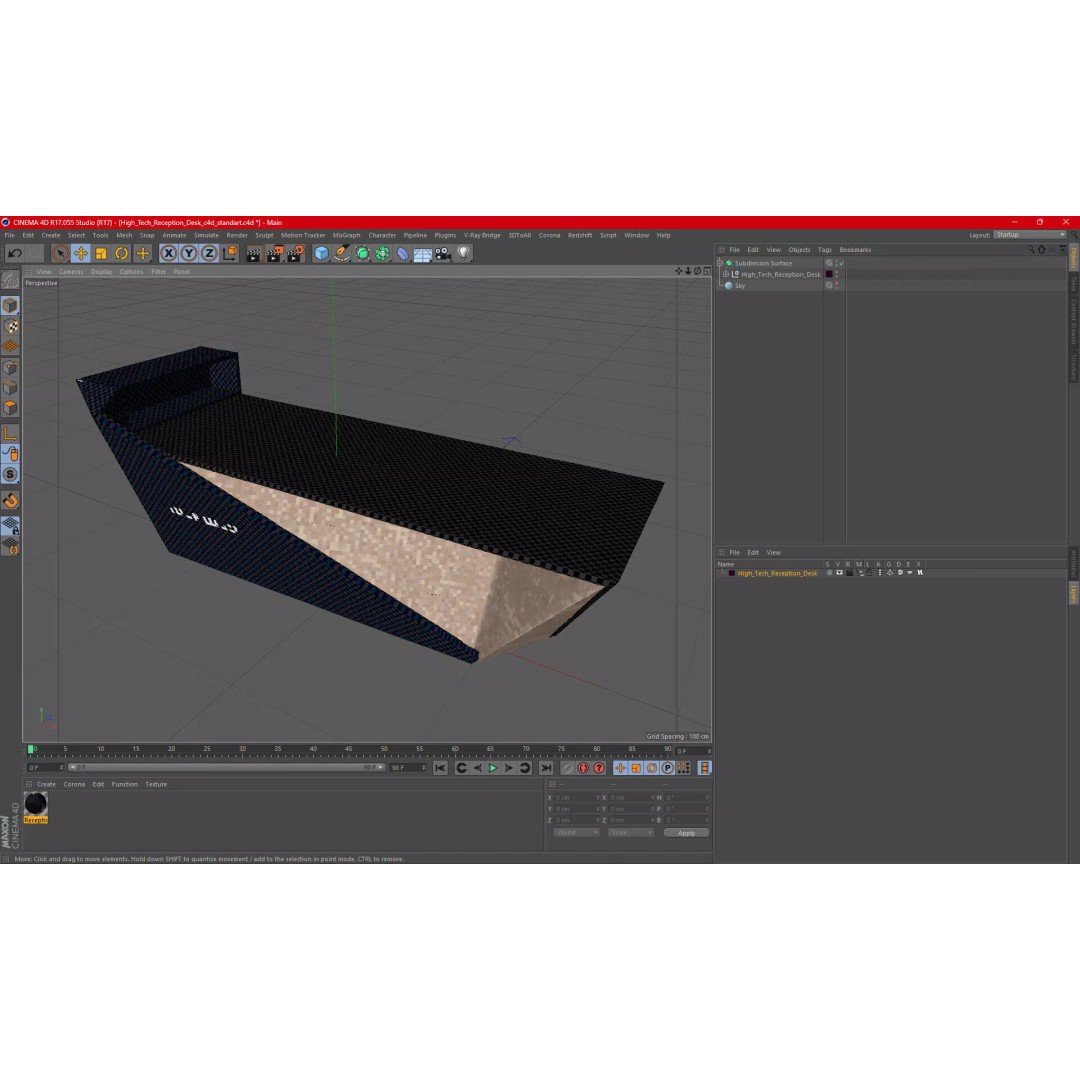High Tech Reception Desk 3D Model – Modern Office Furniture, PBR Textures - View 26