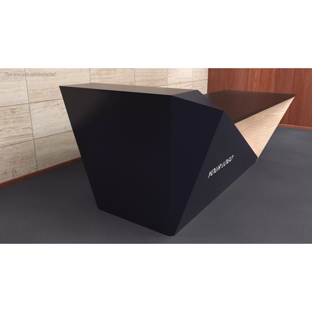 High Tech Reception Desk 3D Model – Modern Office Furniture, PBR Textures - View 5