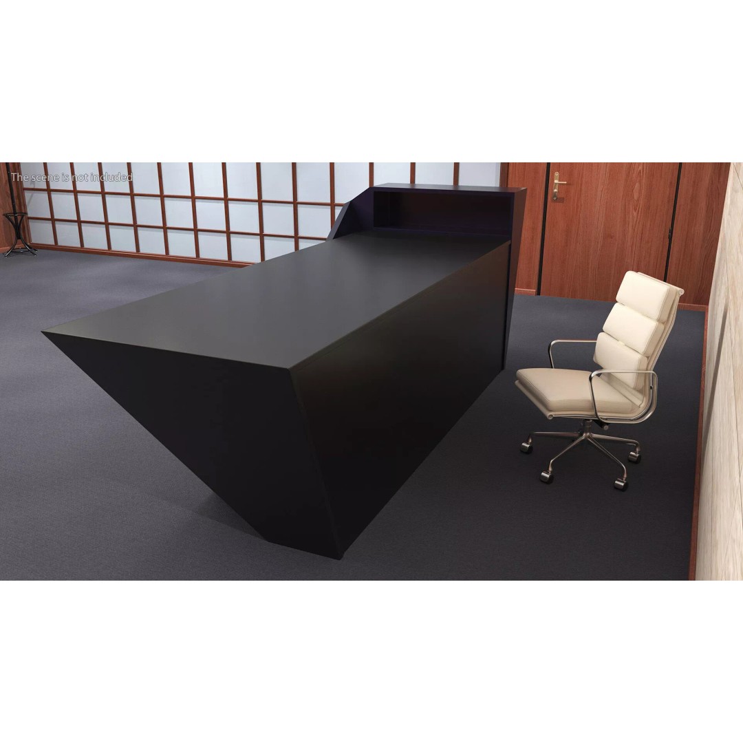 High Tech Reception Desk 3D Model – Modern Office Furniture, PBR Textures - View 7