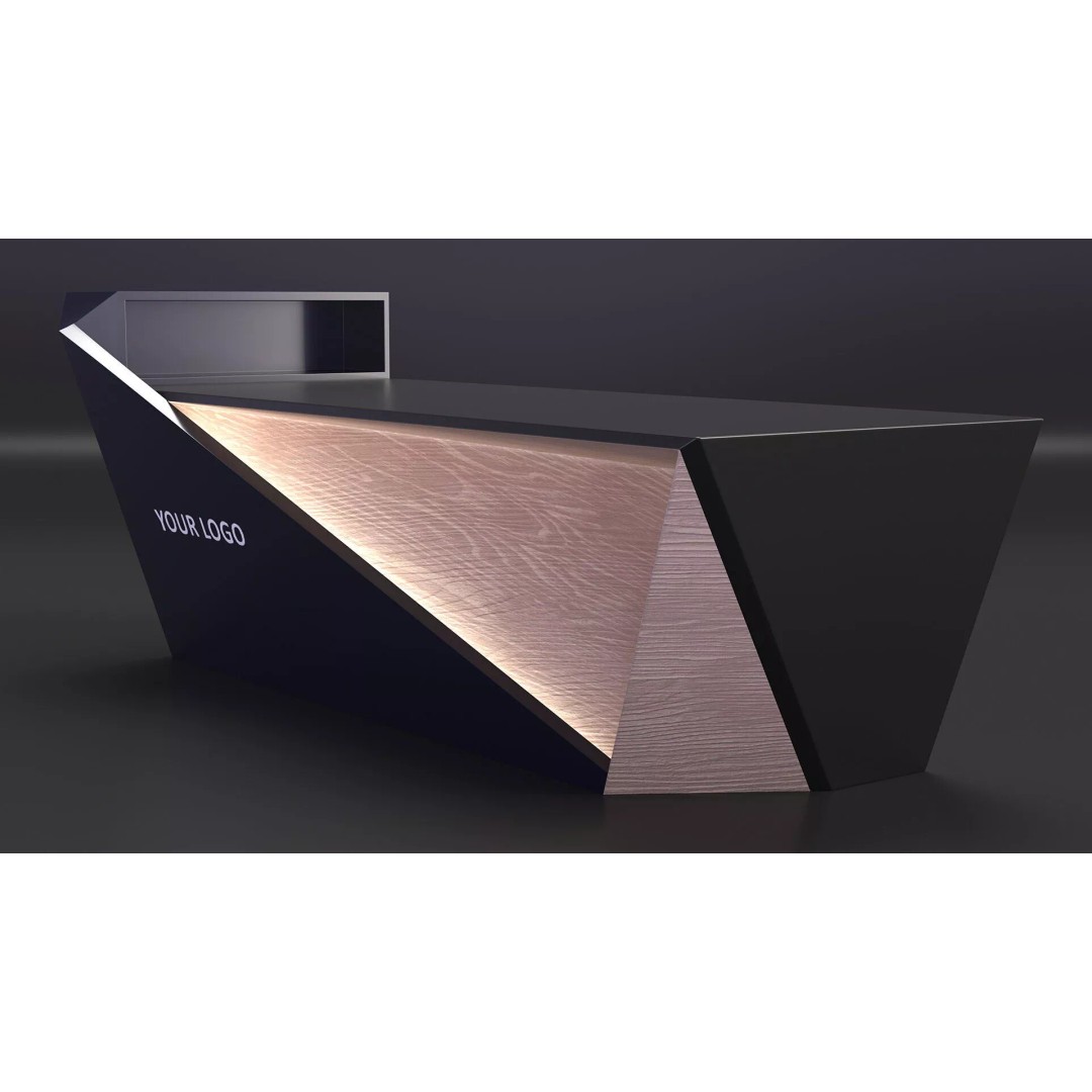 High Tech Reception Desk 3D Model – Modern Office Furniture, PBR Textures - View 9
