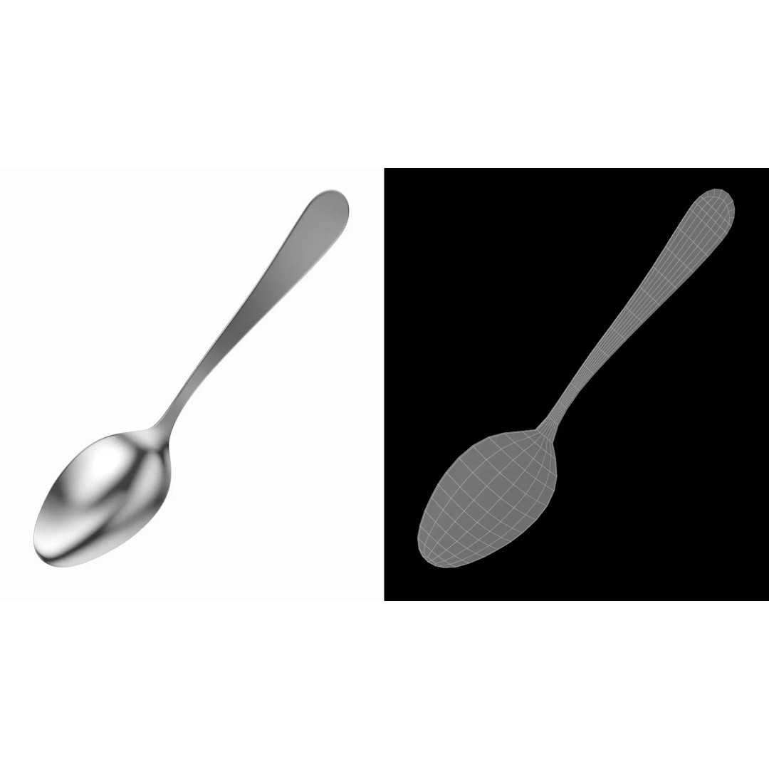 Dinner Spoon 3D Model – Photo-Realistic Cutlery, FBX, STL - View 11