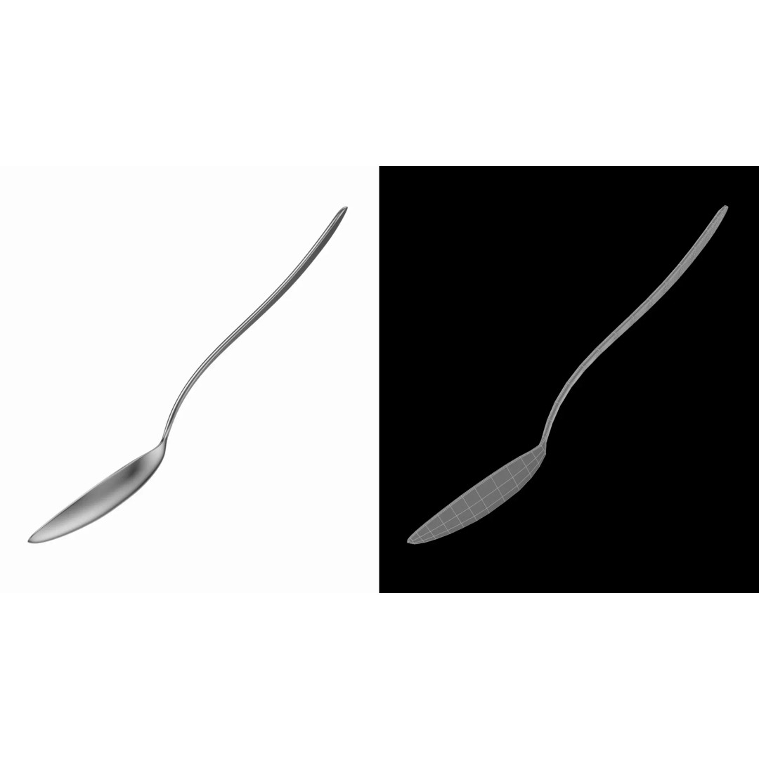 Dinner Spoon 3D Model – Photo-Realistic Cutlery, FBX, STL - View 13