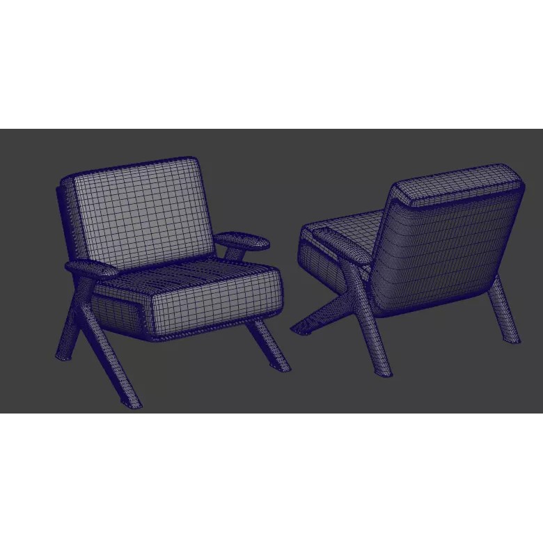 Lilliam Armchair 3D Model – Elegant Furniture Design, PBR Textures