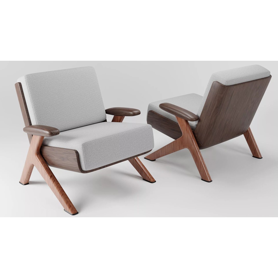 Lilliam Armchair 3D Model – Elegant Furniture Design, PBR Textures - View 2