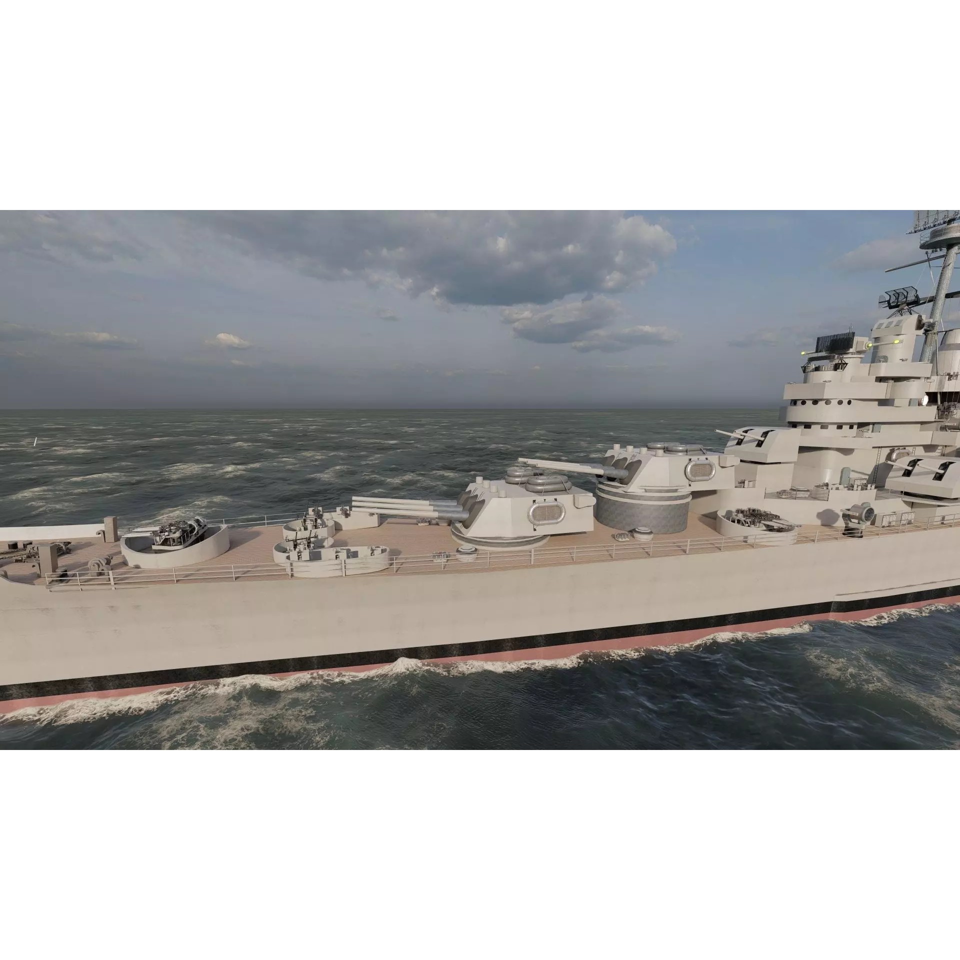 WW2 US Navy Heavy Cruiser Baltimore Class - Game-Ready 3D Model - View 10