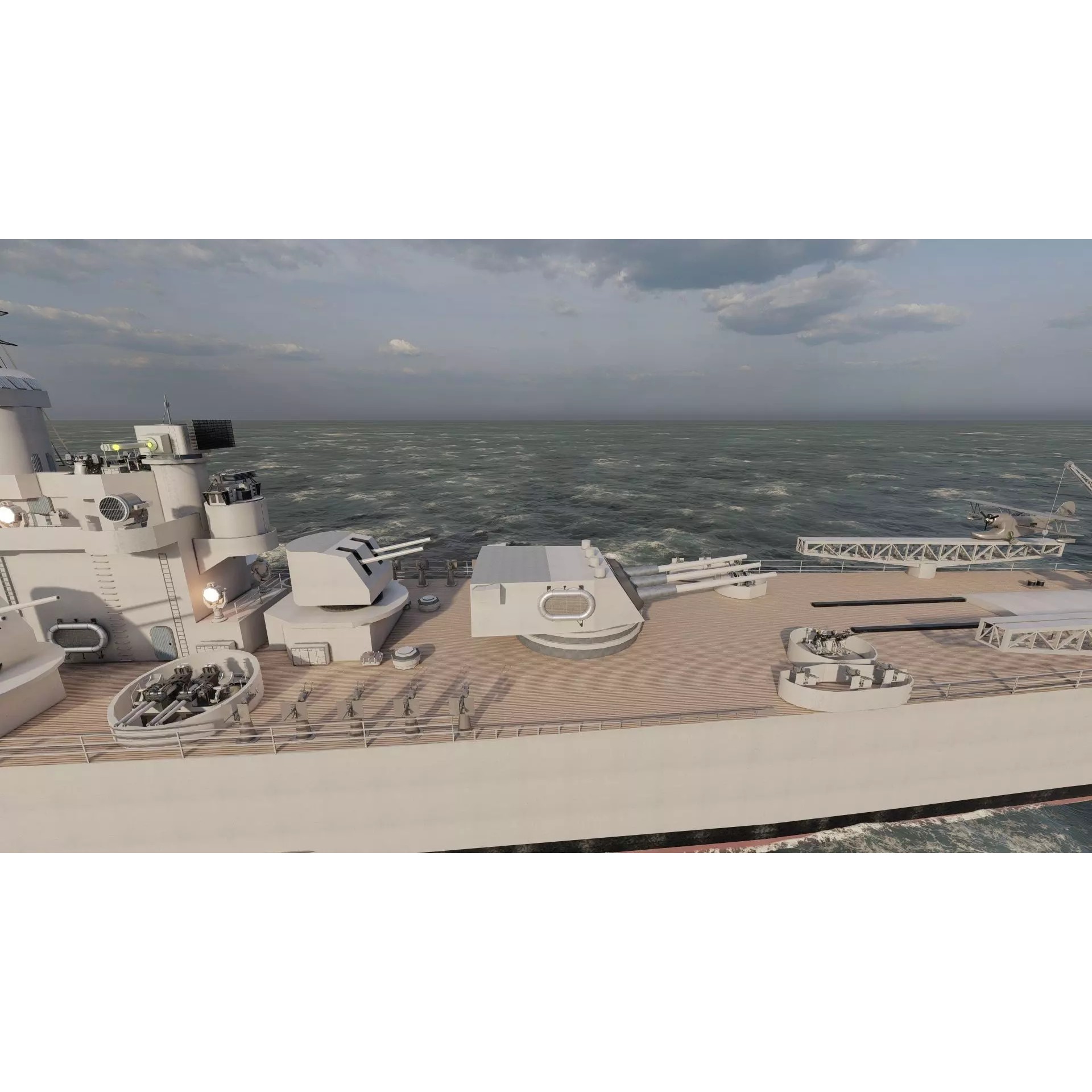 WW2 US Navy Heavy Cruiser Baltimore Class - Game-Ready 3D Model - View 15