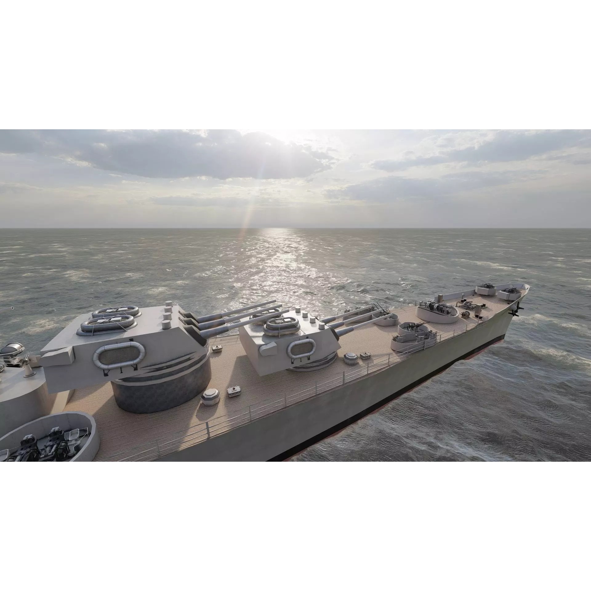WW2 US Navy Heavy Cruiser Baltimore Class - Game-Ready 3D Model - View 20