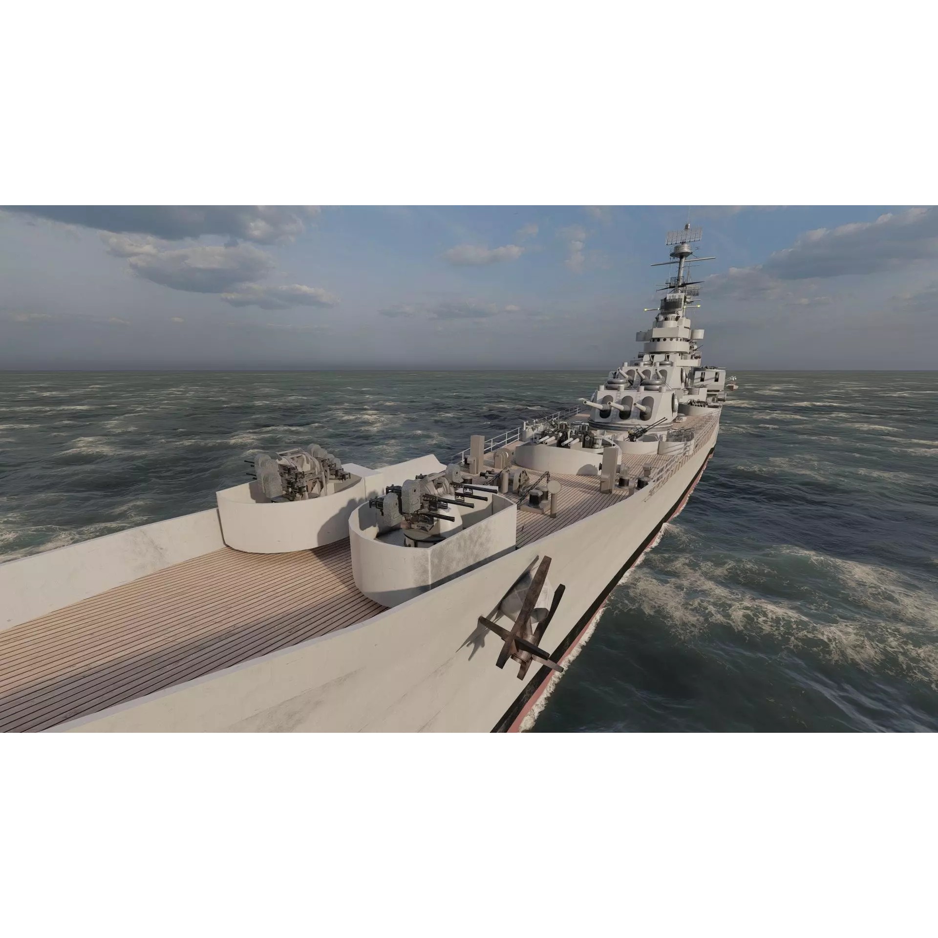 WW2 US Navy Heavy Cruiser Baltimore Class - Game-Ready 3D Model - View 21
