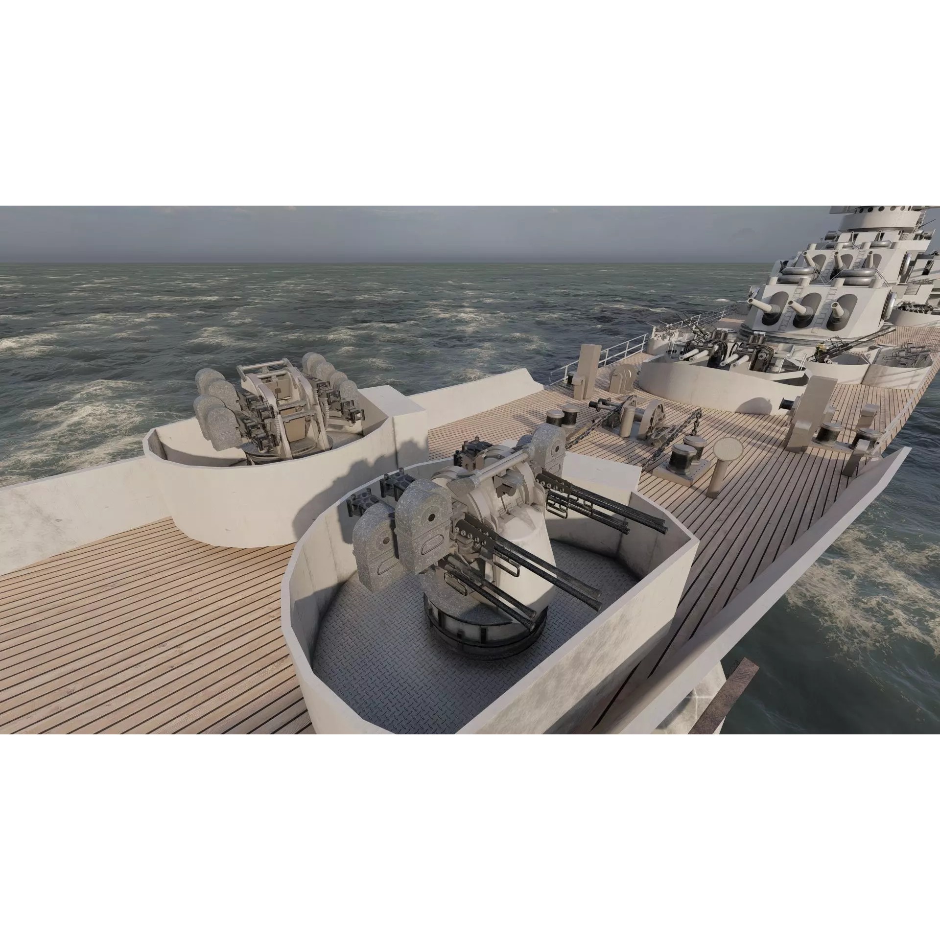 WW2 US Navy Heavy Cruiser Baltimore Class - Game-Ready 3D Model - View 22