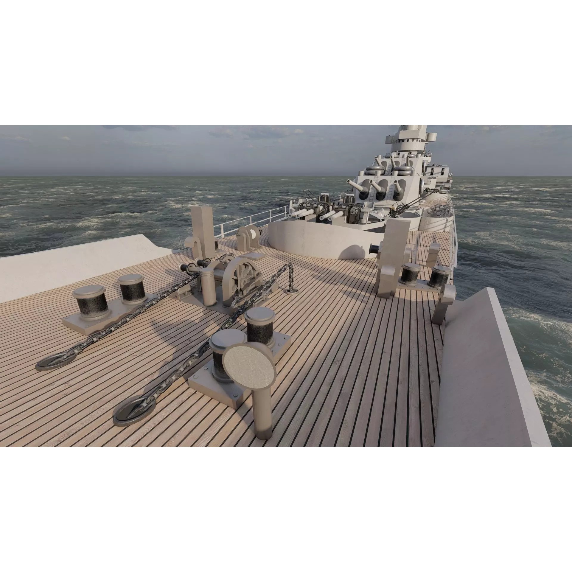 WW2 US Navy Heavy Cruiser Baltimore Class - Game-Ready 3D Model - View 23