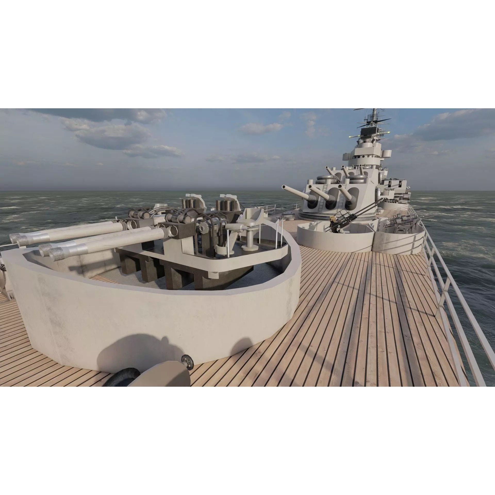 WW2 US Navy Heavy Cruiser Baltimore Class - Game-Ready 3D Model - View 24