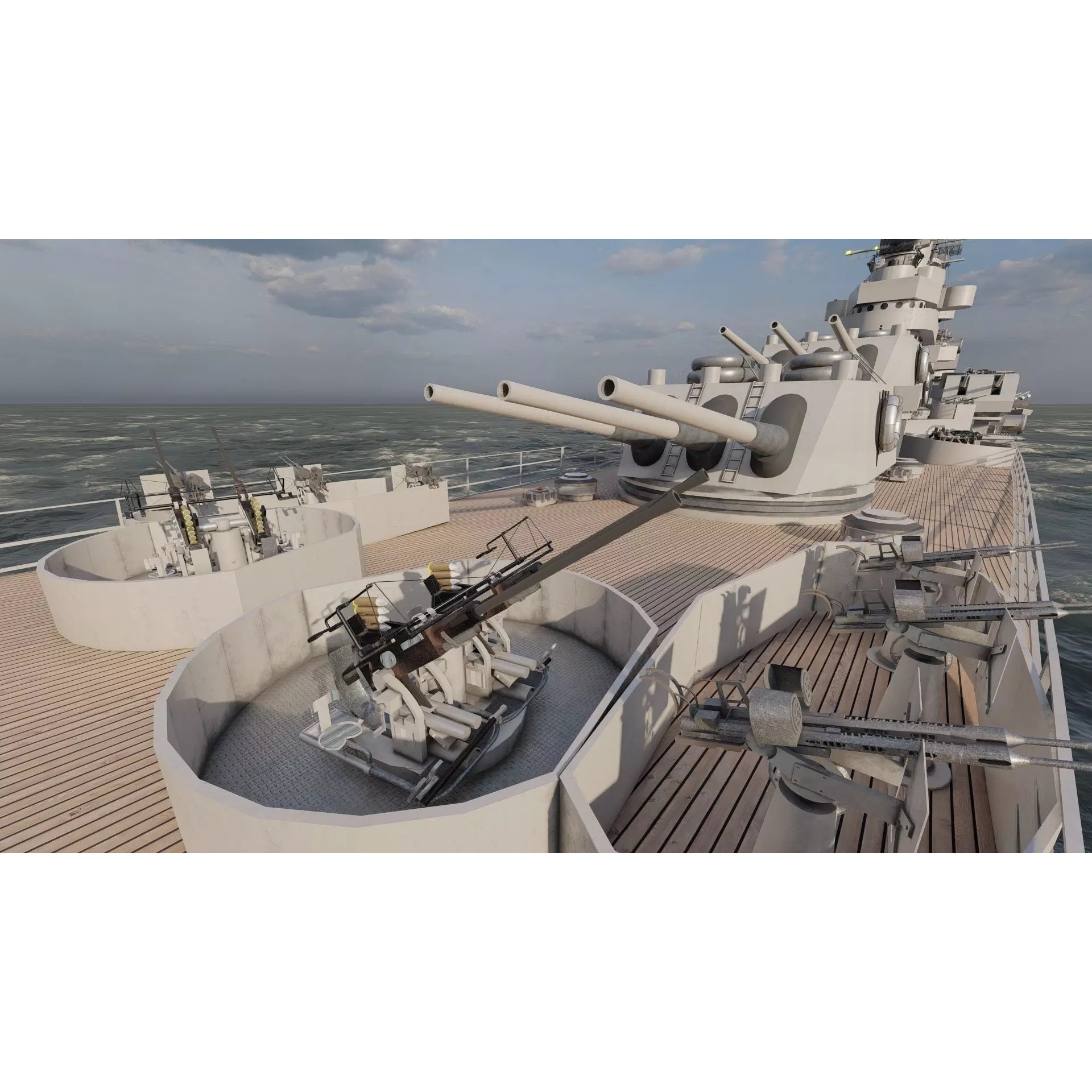 WW2 US Navy Heavy Cruiser Baltimore Class - Game-Ready 3D Model - View 25