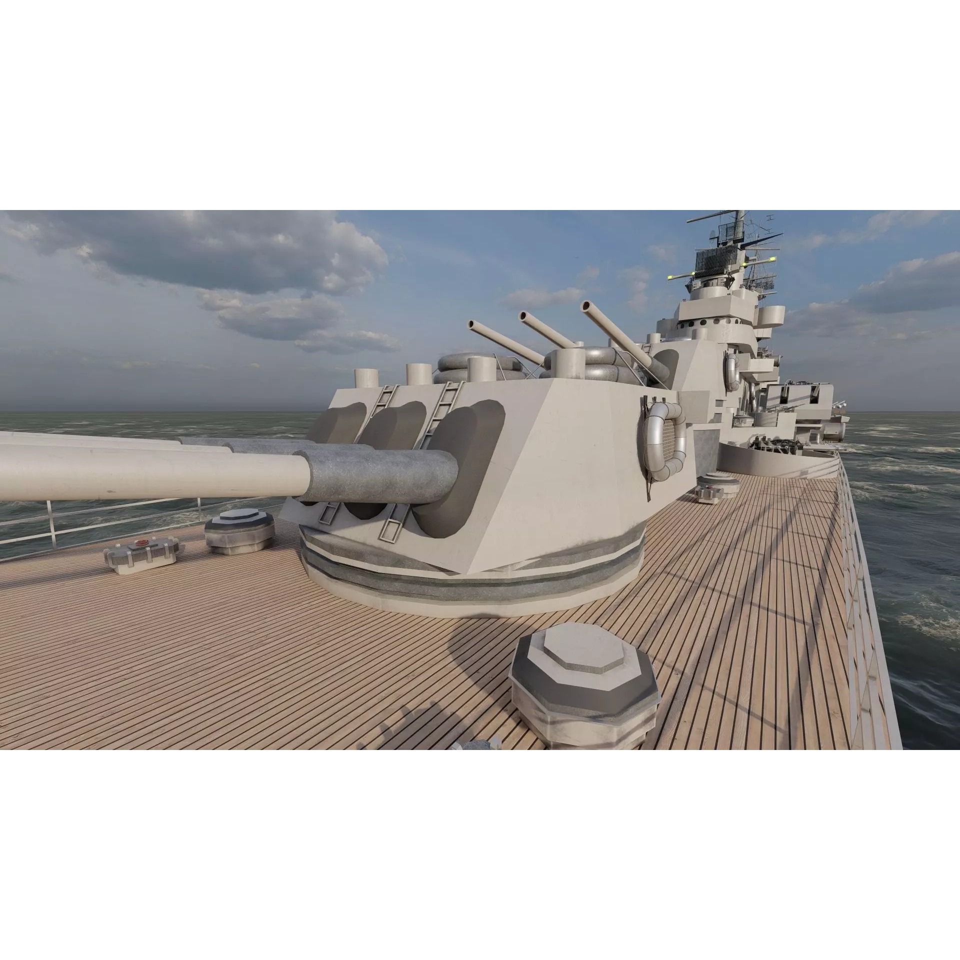 WW2 US Navy Heavy Cruiser Baltimore Class - Game-Ready 3D Model - View 26