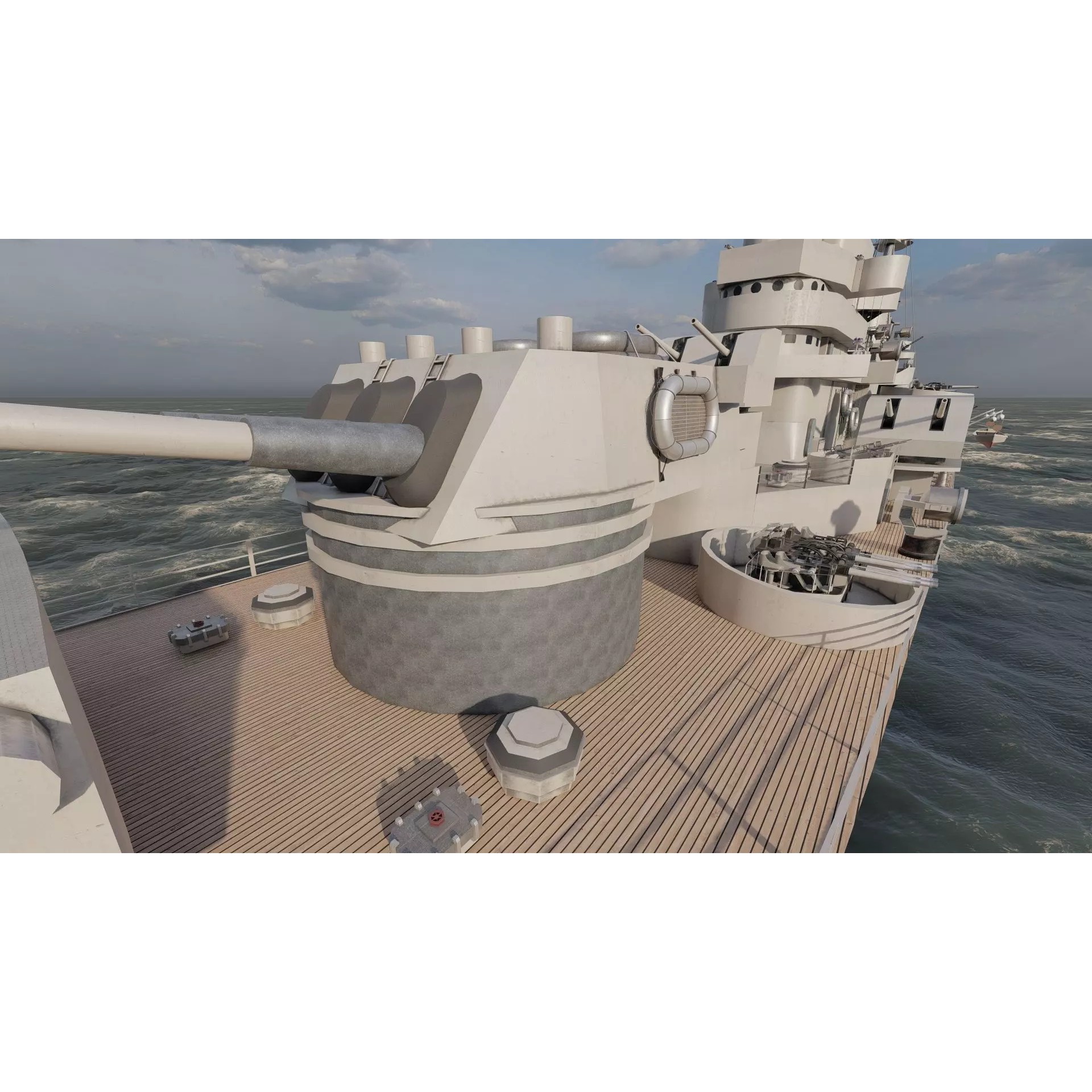 WW2 US Navy Heavy Cruiser Baltimore Class - Game-Ready 3D Model - View 27