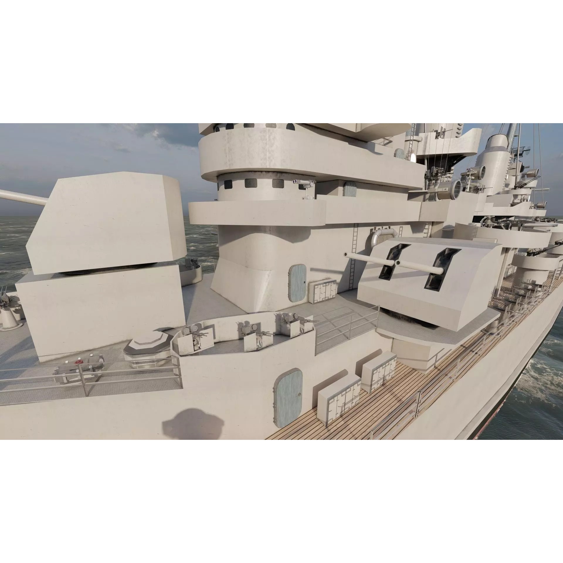 WW2 US Navy Heavy Cruiser Baltimore Class - Game-Ready 3D Model - View 29