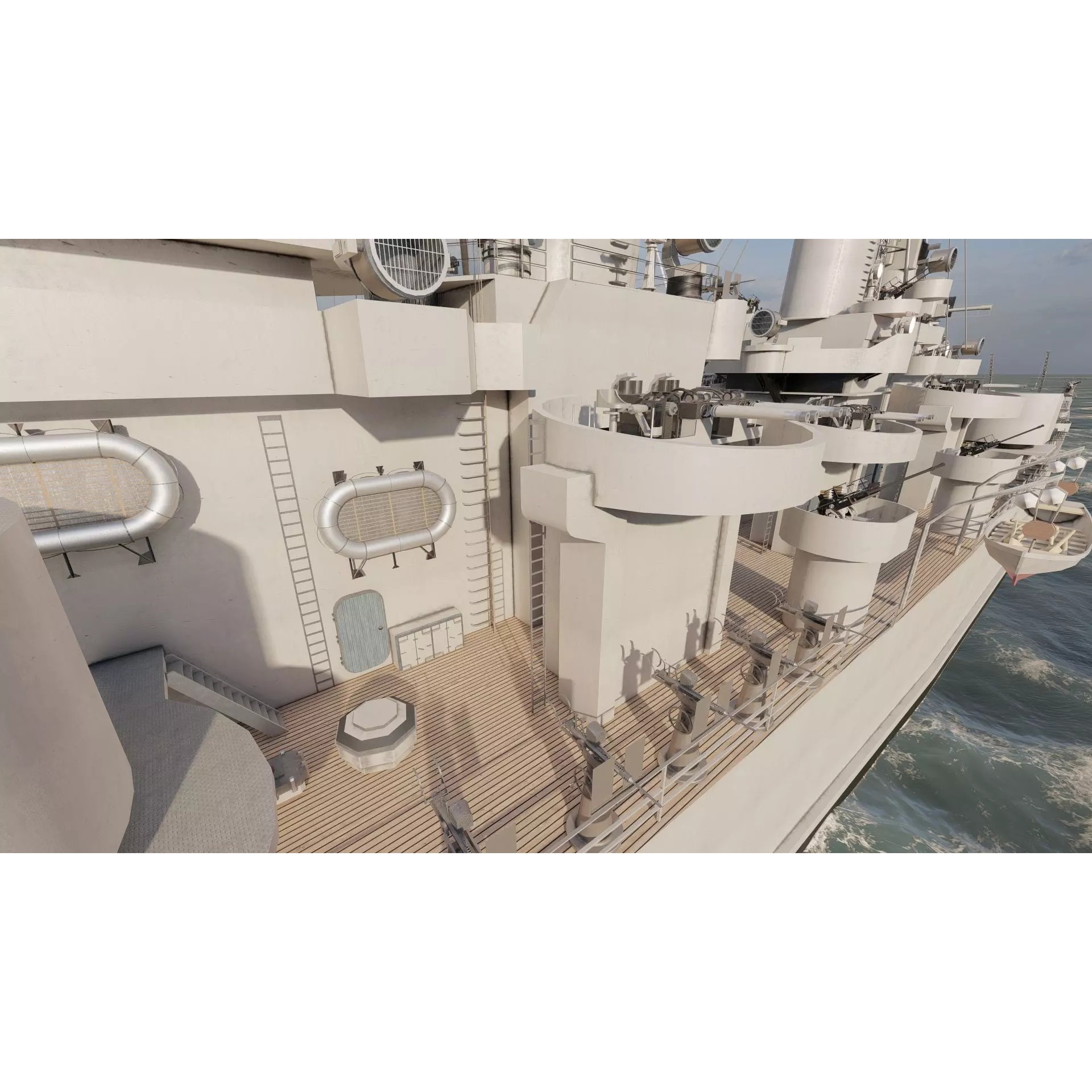 WW2 US Navy Heavy Cruiser Baltimore Class - Game-Ready 3D Model - View 31